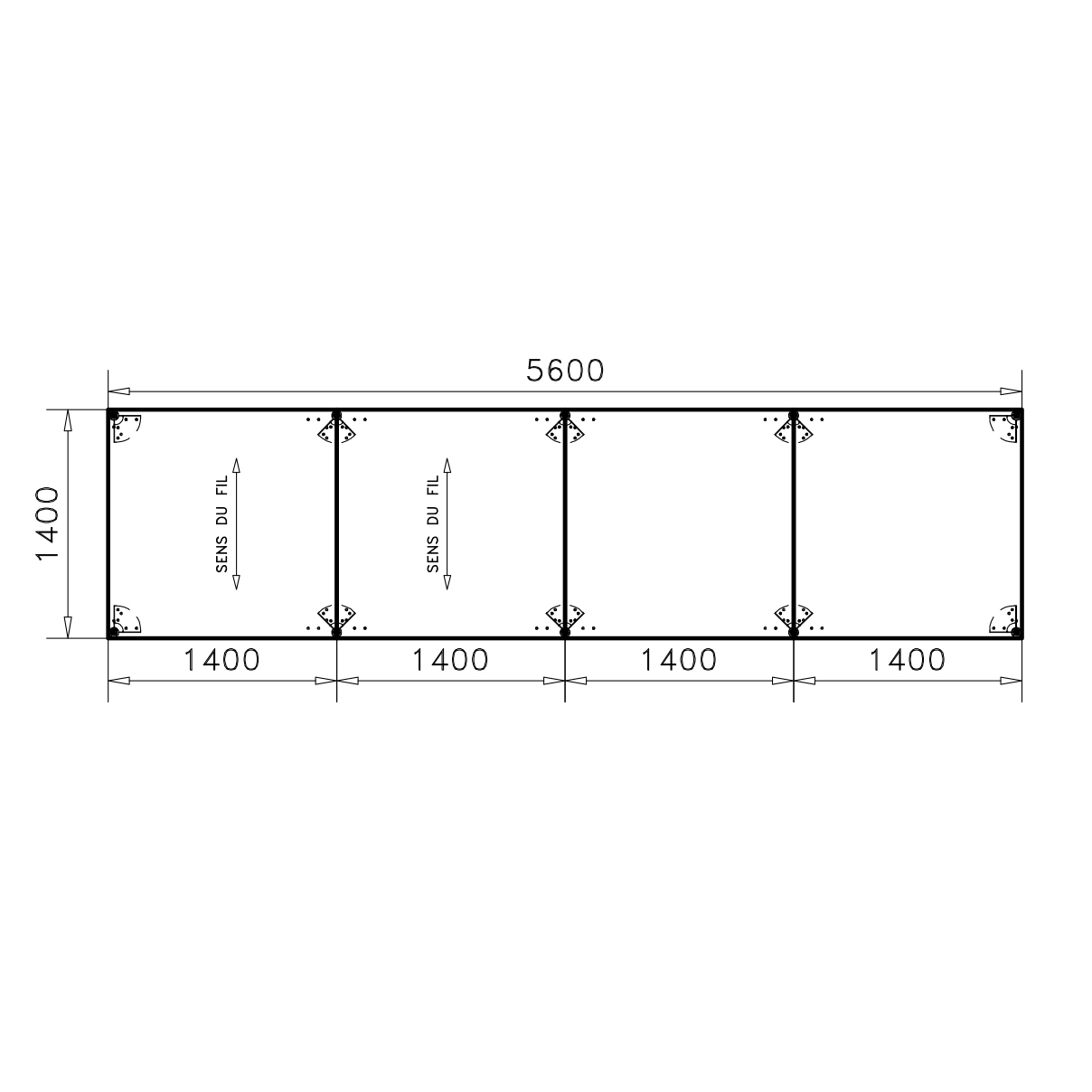Table de réunion rectangulaire 20 places Alliance - 560 x 140 cm - piétement chrome - plateau mélaminé