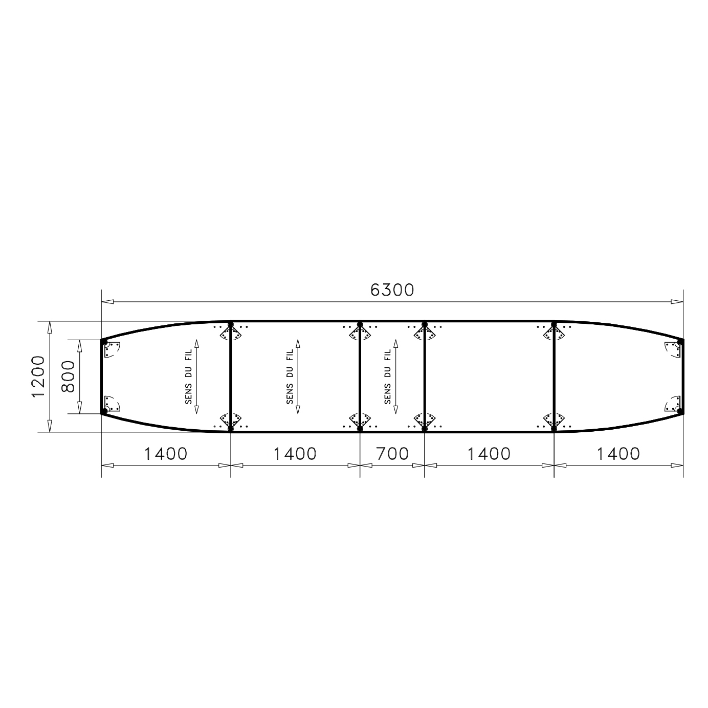 Table de réunion tonneau 20 places Alliance - 630 x 120 cm - piétement chrome - plateau mélaminé