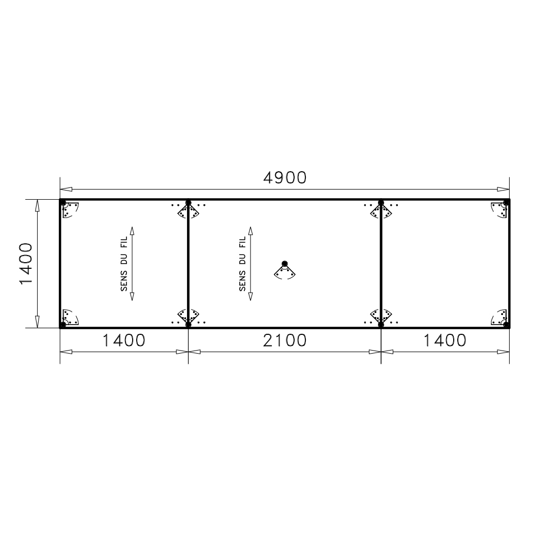 Table de réunion rectangulaire 18 places Alliance - 490 x 140 cm - piétement chrome - plateau ébénisterie