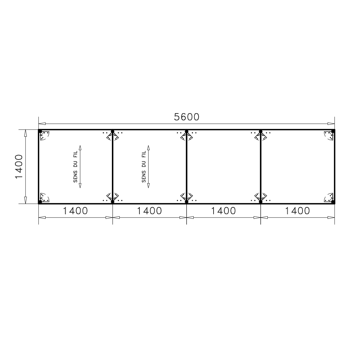 Table de réunion rectangulaire 20 places Alliance - 560 x 140 cm - piétement chrome - plateau ébénisterie