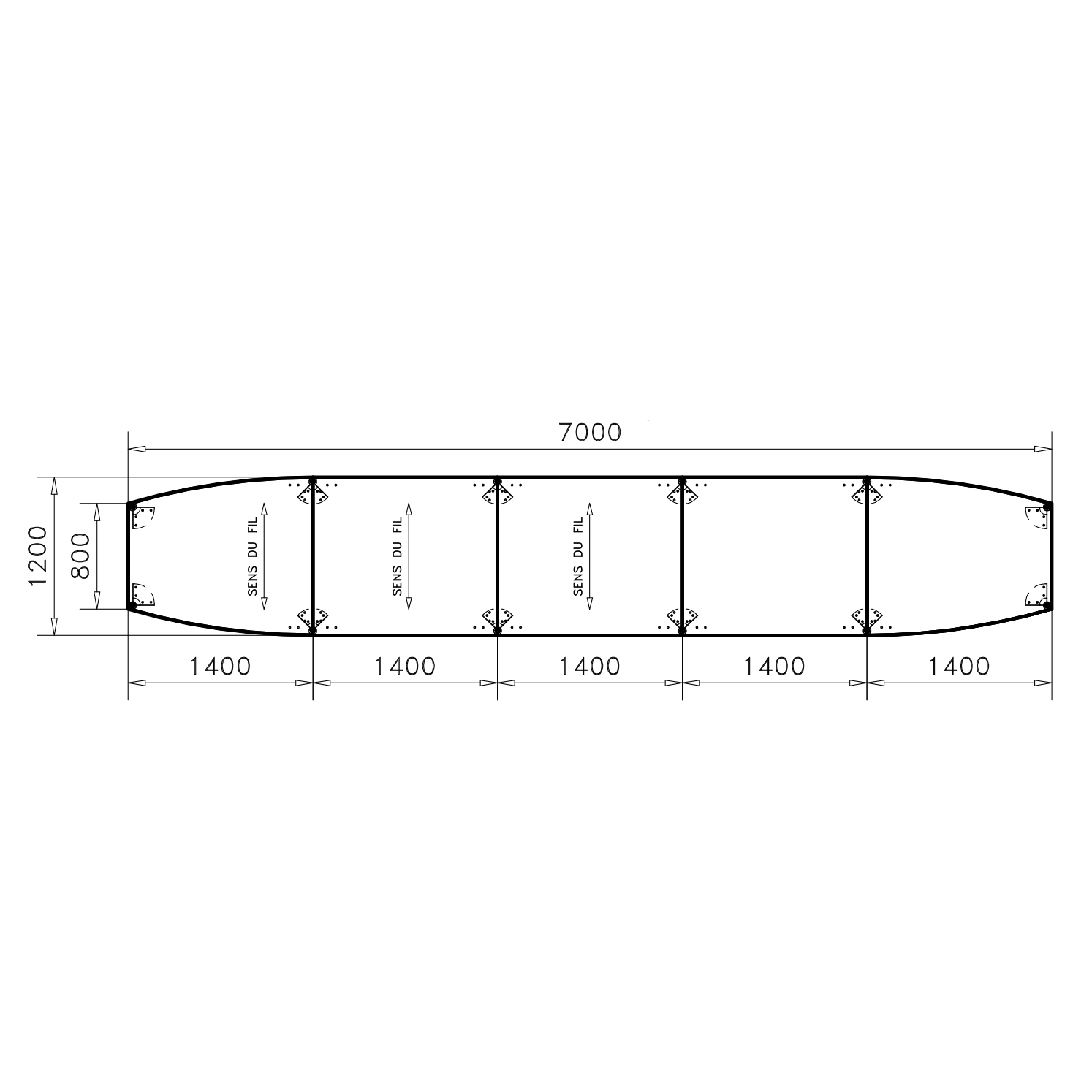 Table de réunion tonneau 22 places Alliance - 700 x 120 cm - piétement chrome - plateau ébénisterie