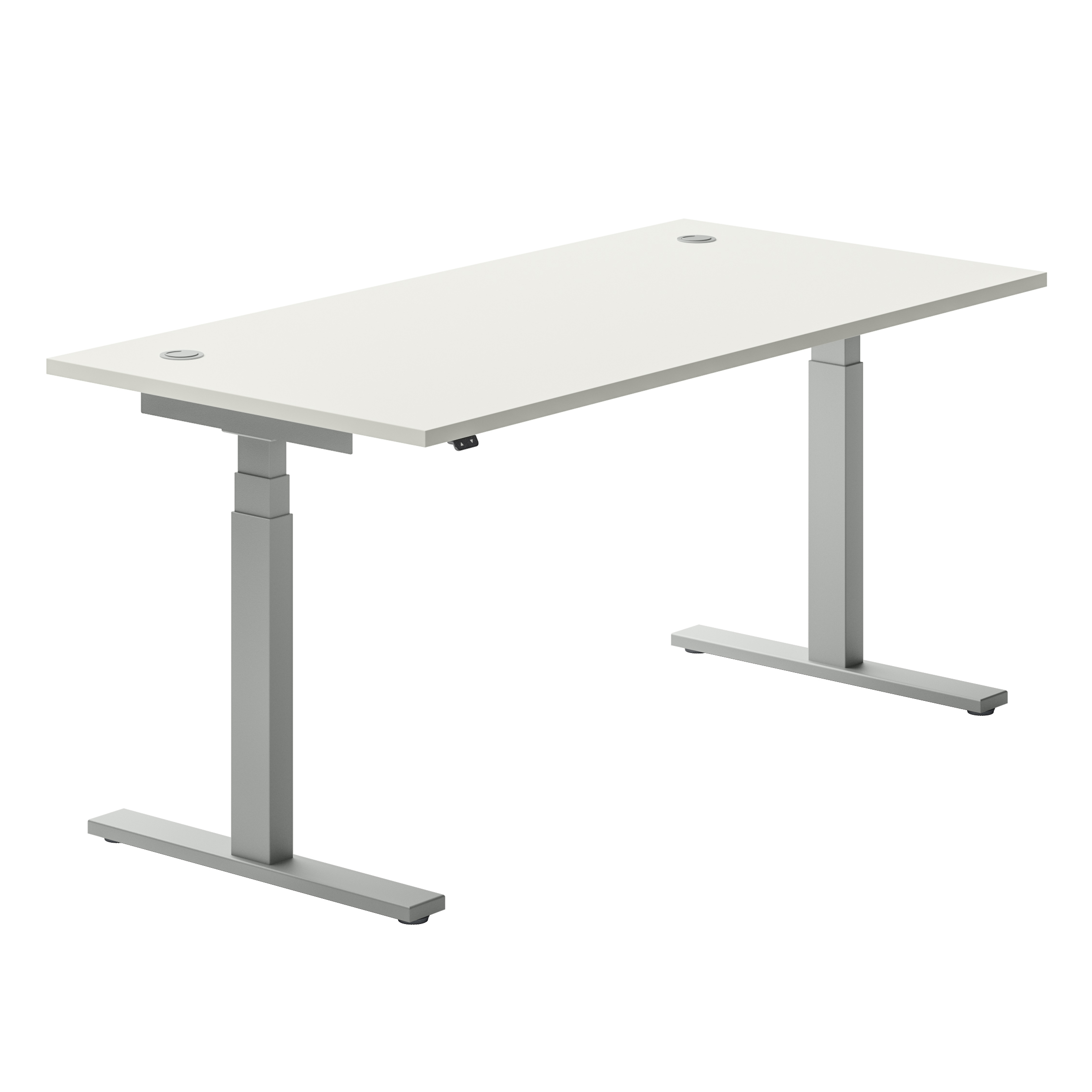 Bureau droit Ergo Up - l. 160 x pr. 80 cm - avec 2 obturateurs - réglage en hauteur électrique