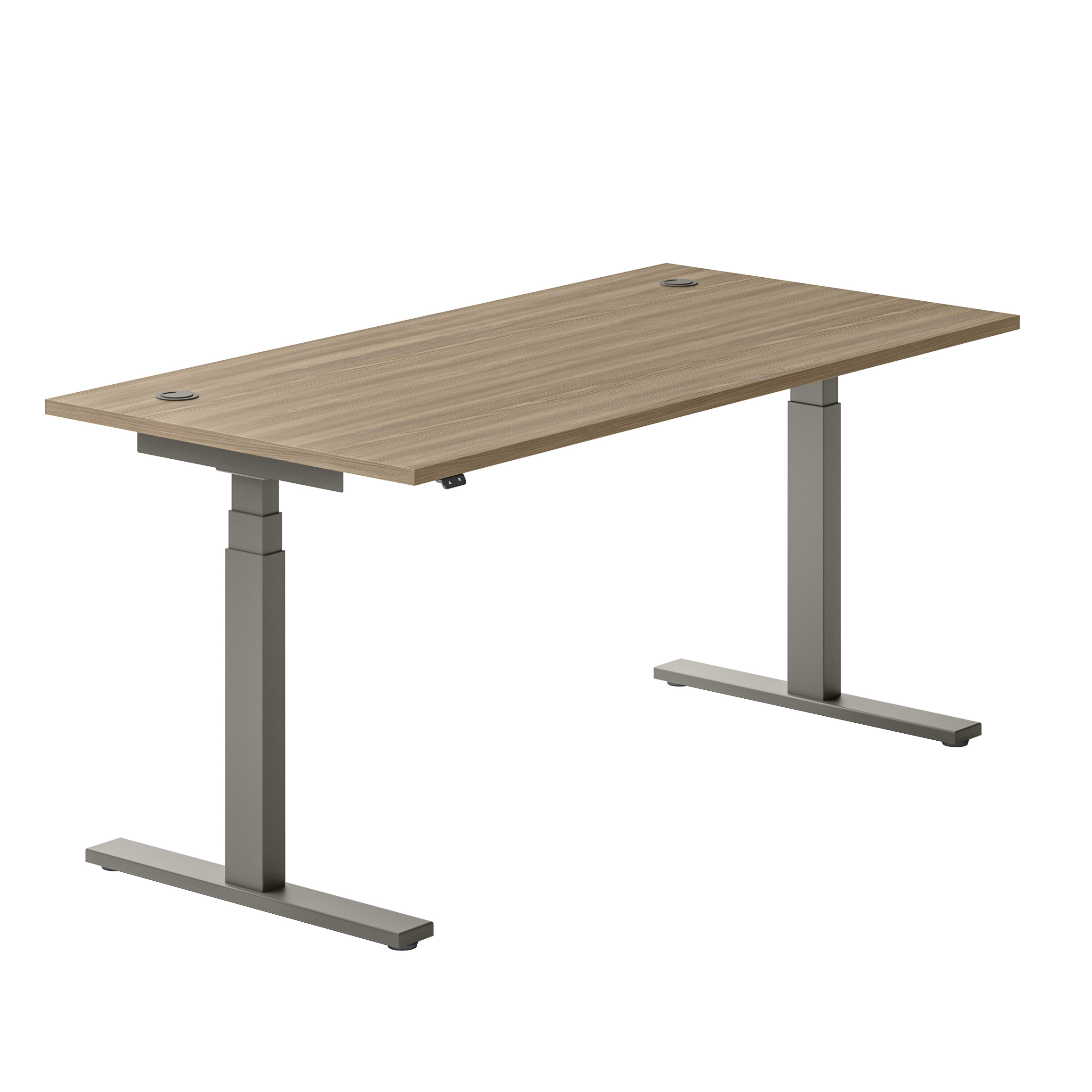 Bureau droit Ergo Up - l. 160 x pr. 80 cm - avec 2 obturateurs - réglage en hauteur électrique