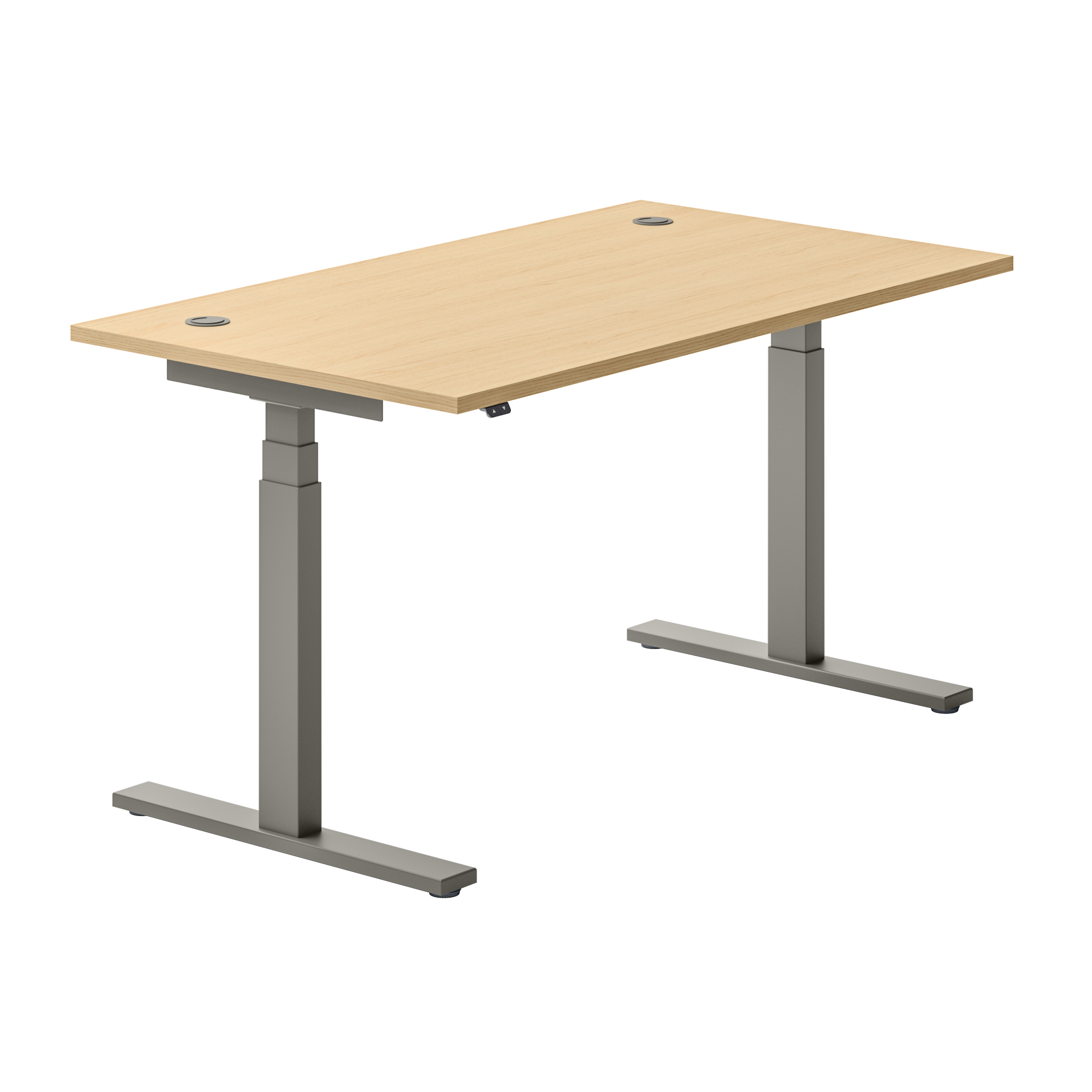 Bureau droit Ergo Up - l. 140 x pr. 80 cm - avec 2 obturateurs - réglage en hauteur électrique