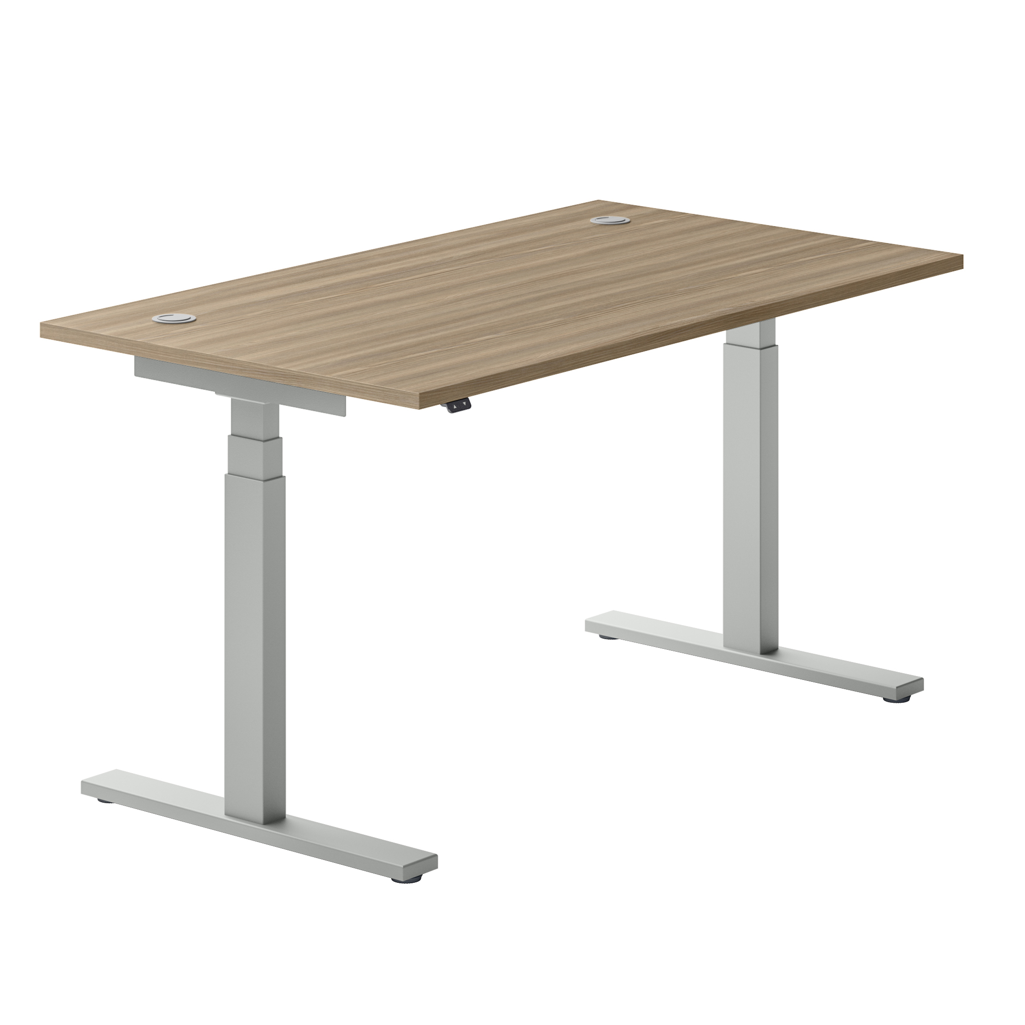 Bureau droit Ergo Up - l. 140 x pr. 80 cm - avec 2 obturateurs - réglage en hauteur électrique