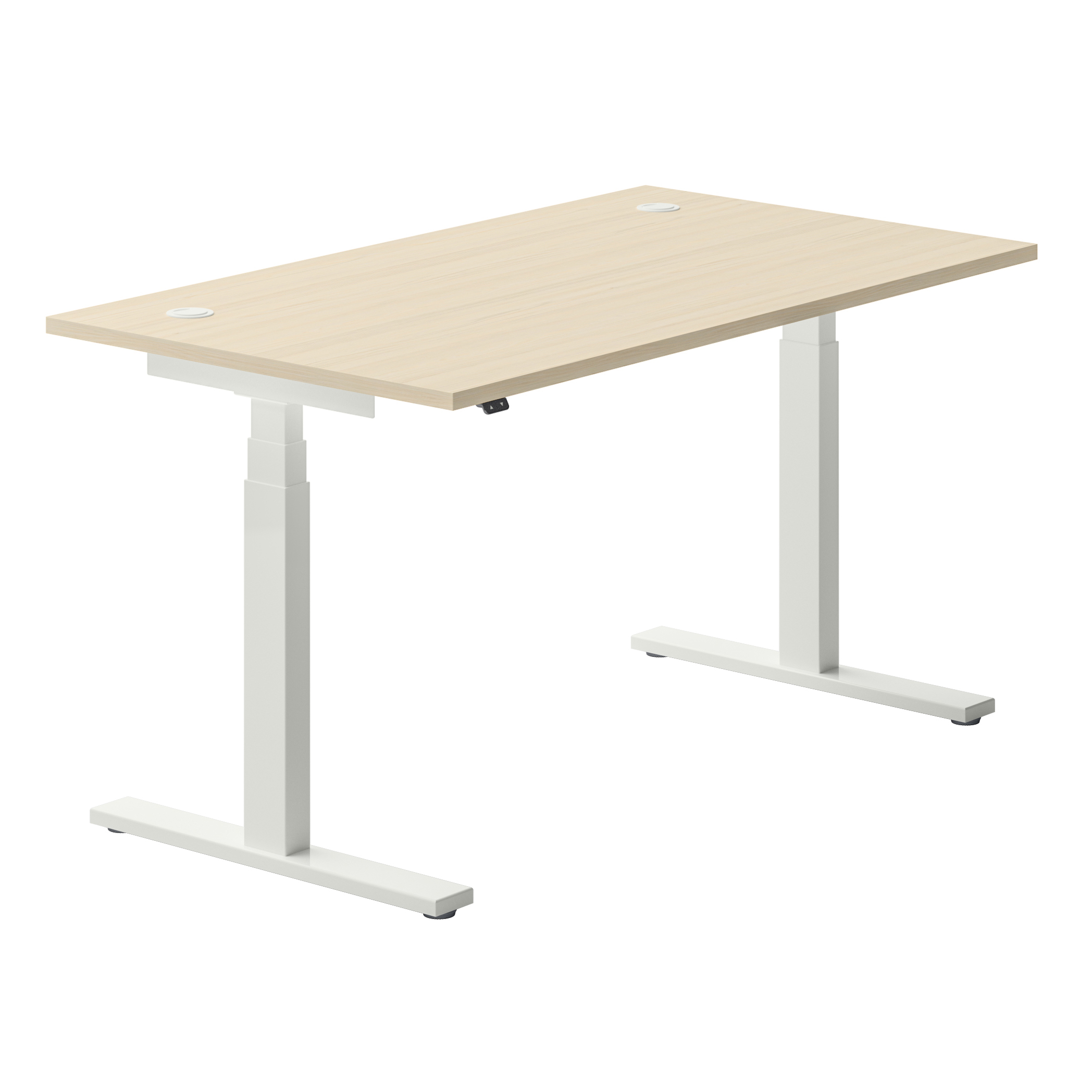 Bureau droit Ergo Up - l. 140 x pr. 80 cm - avec 2 obturateurs - réglage en hauteur électrique