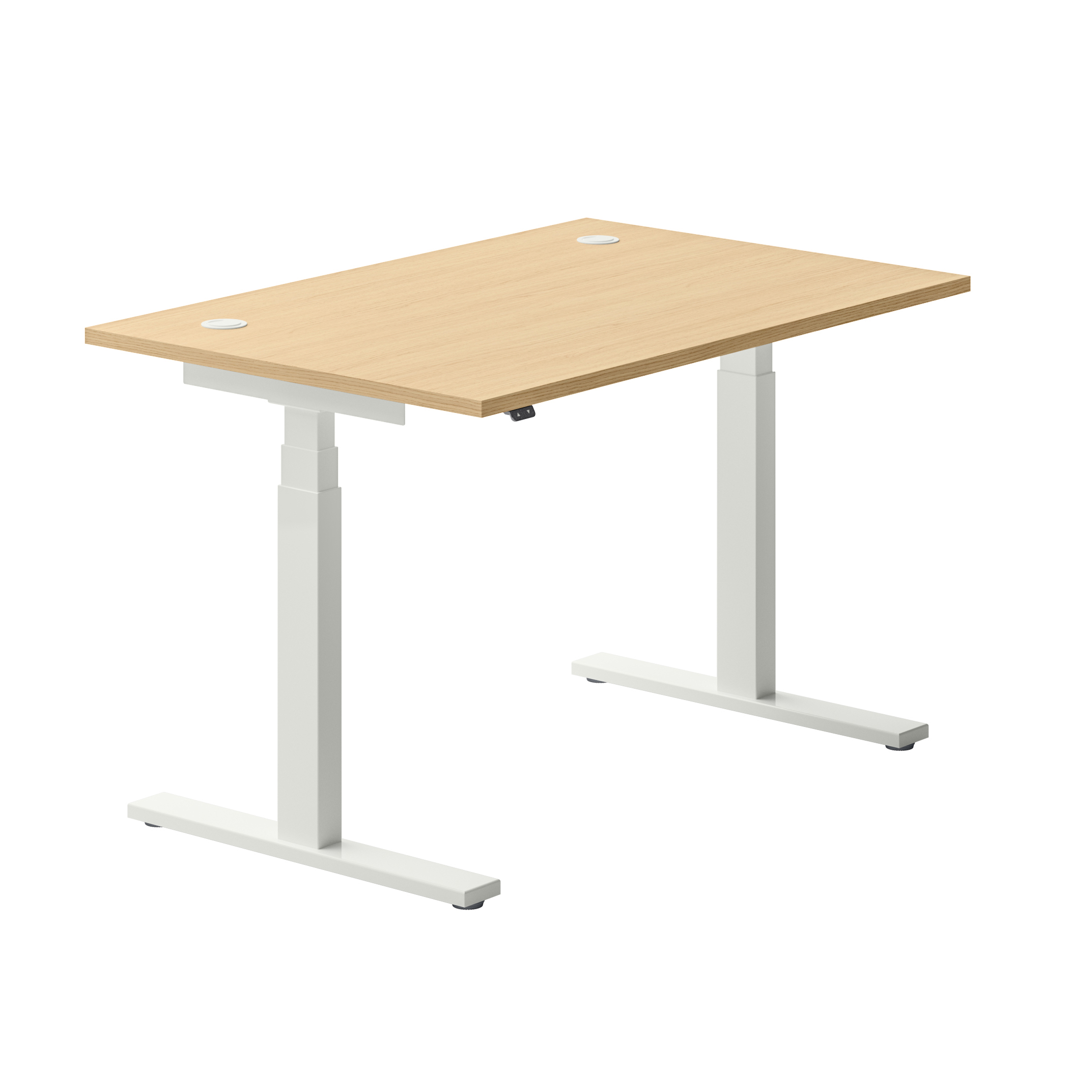 Bureau droit Ergo Up - l. 120 x pr. 80 cm - avec 2 obturateurs - réglage en hauteur électrique