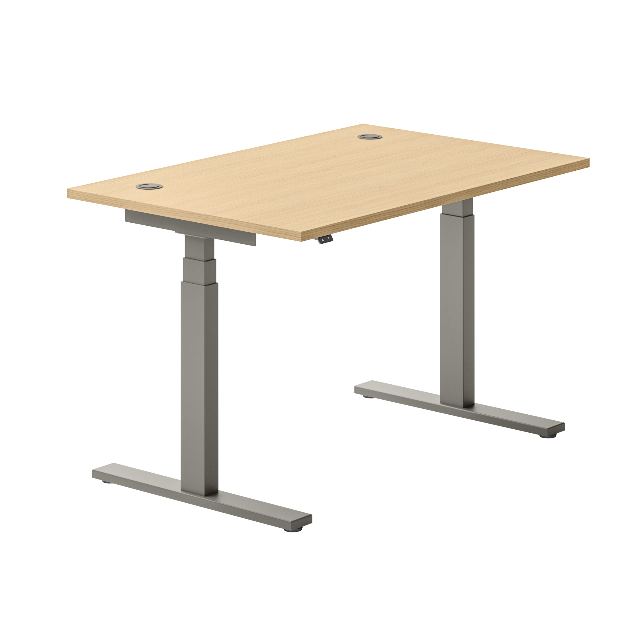 Bureau droit Ergo Up - l. 120 x pr. 80 cm - avec 2 obturateurs - réglage en hauteur électrique