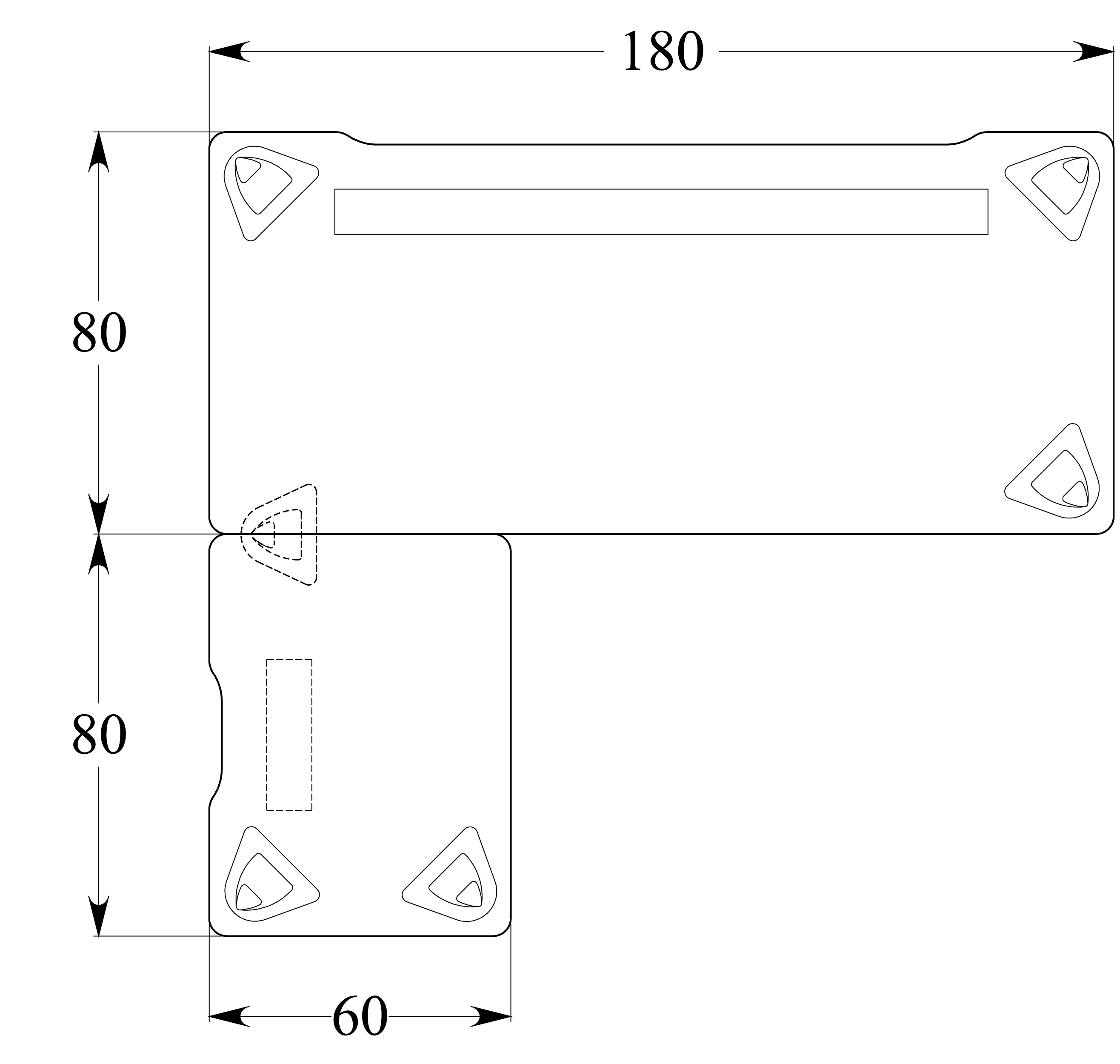 Bureau droit Evidence - l. 180 x pr. 80 cm + retour l. 80 x pr. 60 cm