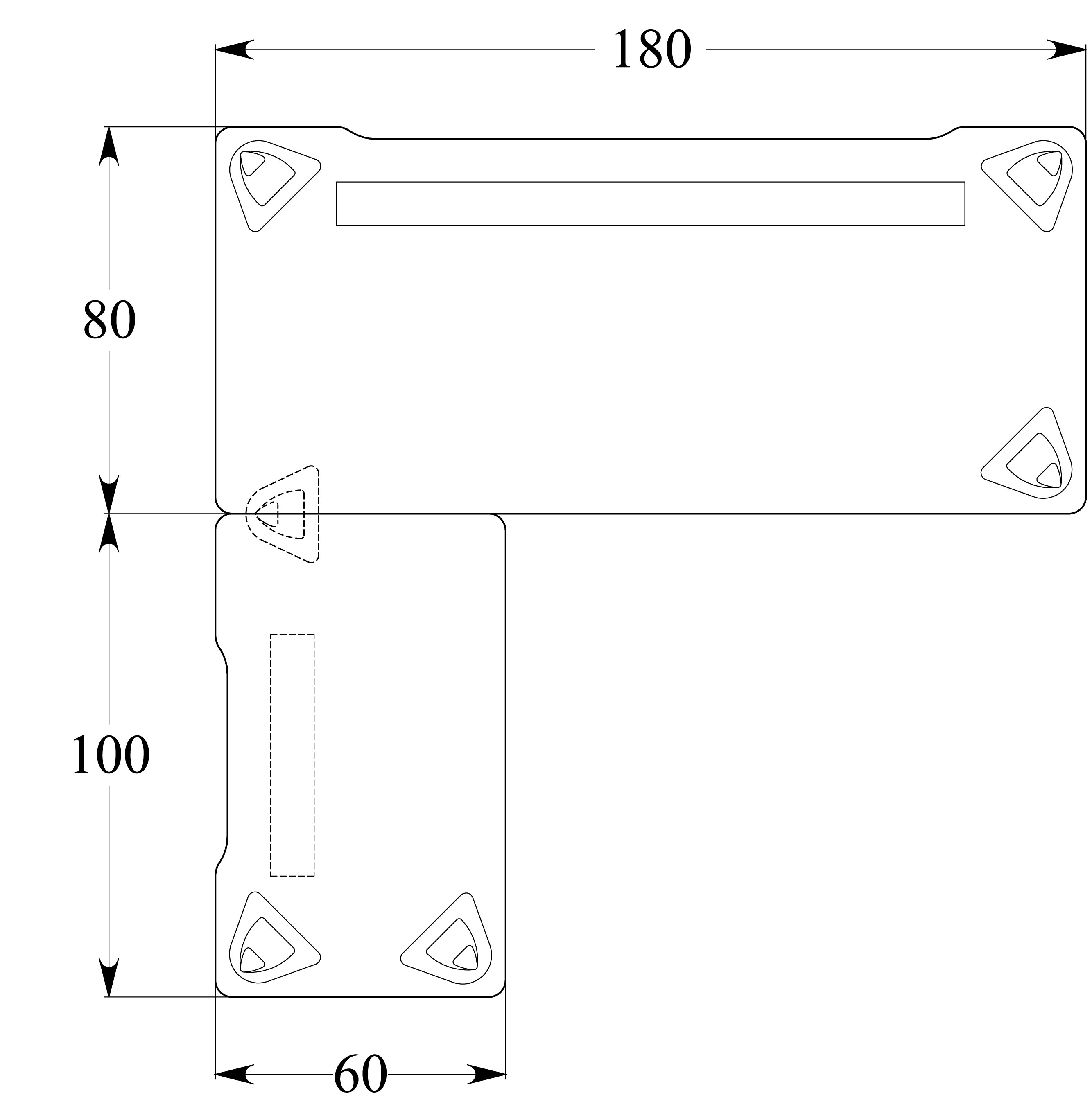 Bureau droit Evidence - l. 180 x pr. 80 cm + retour l. 100 x pr. 60 cm