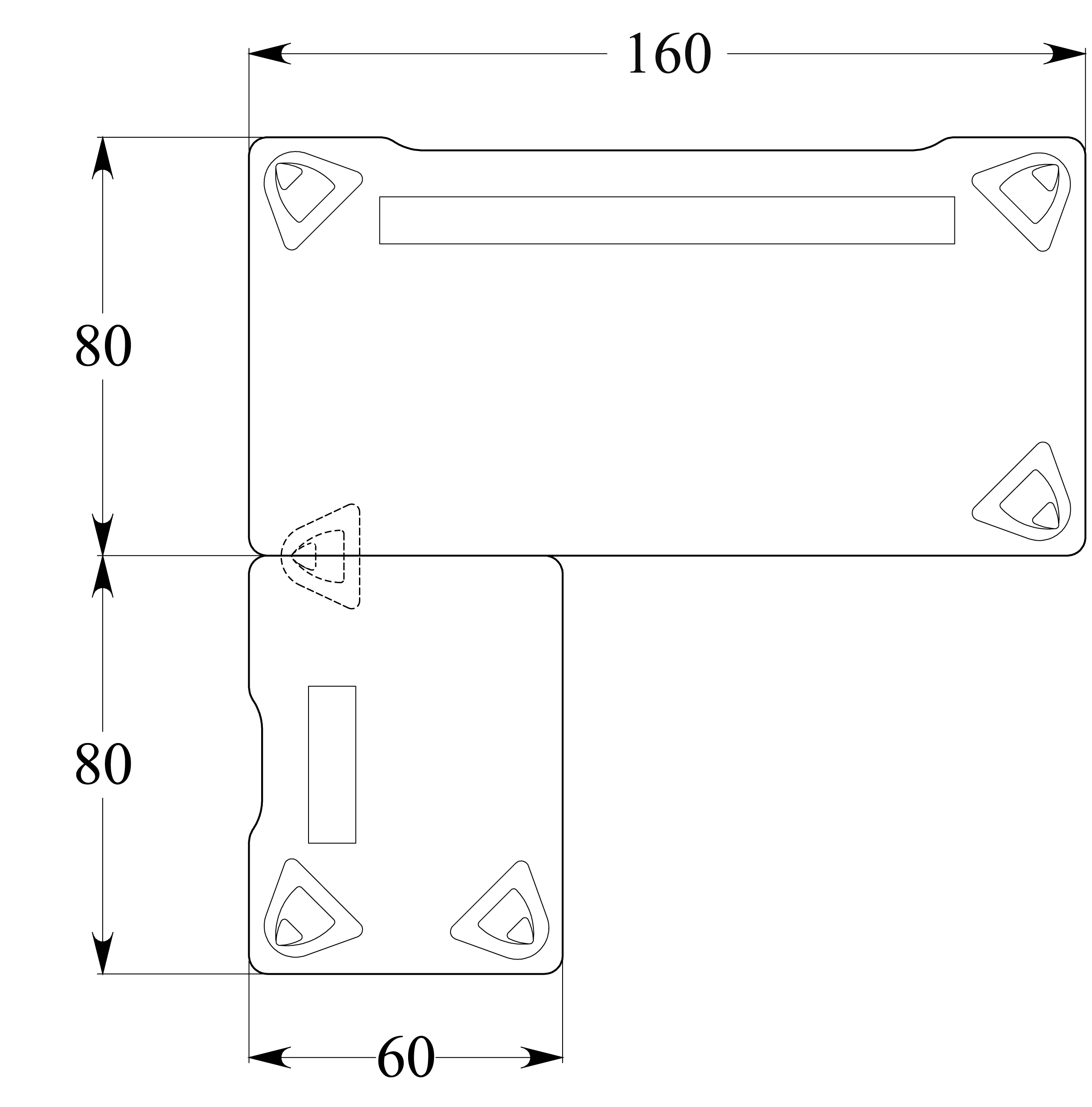 Bureau droit Evidence - l. 160 x pr. 80 cm + retour l. 80 x pr. 60 cm