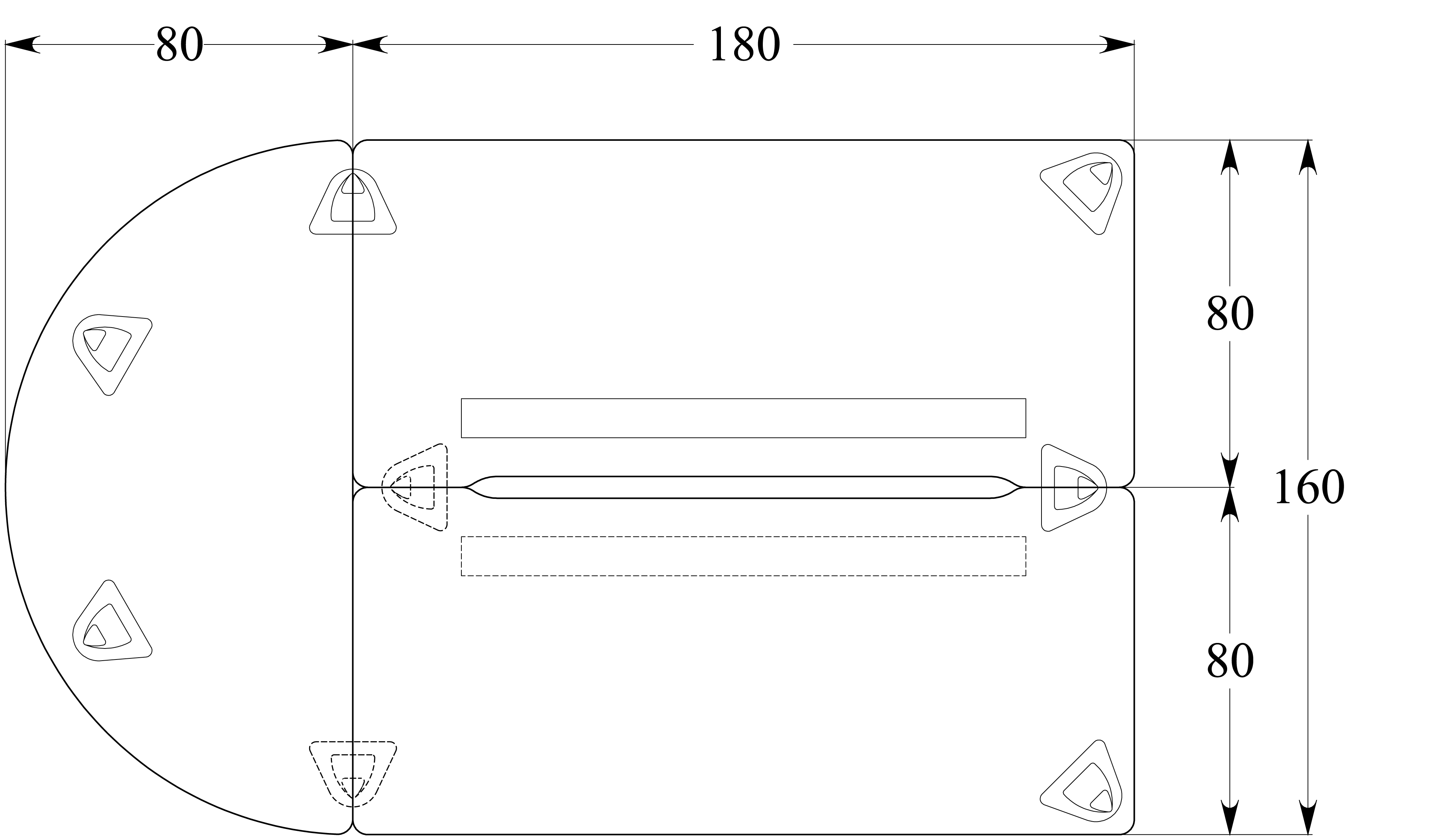Ensemble 2 bureaux droits Evidence - l. 180 x pr. 80 cm + convivialité demi-lune latérale