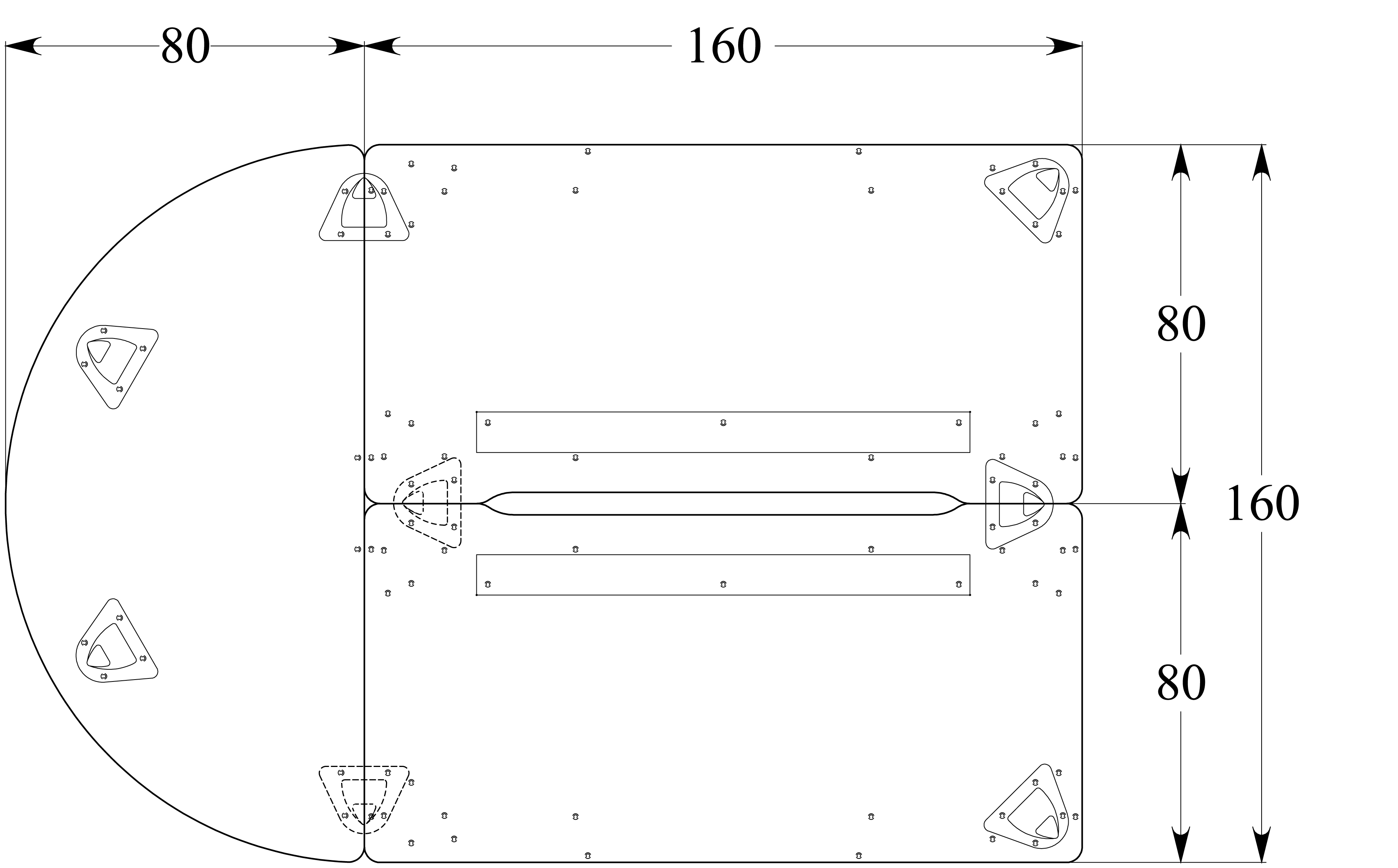 Ensemble 2 bureaux droits Evidence - l. 160 x pr. 80 cm + convivialité demi-lune latérale