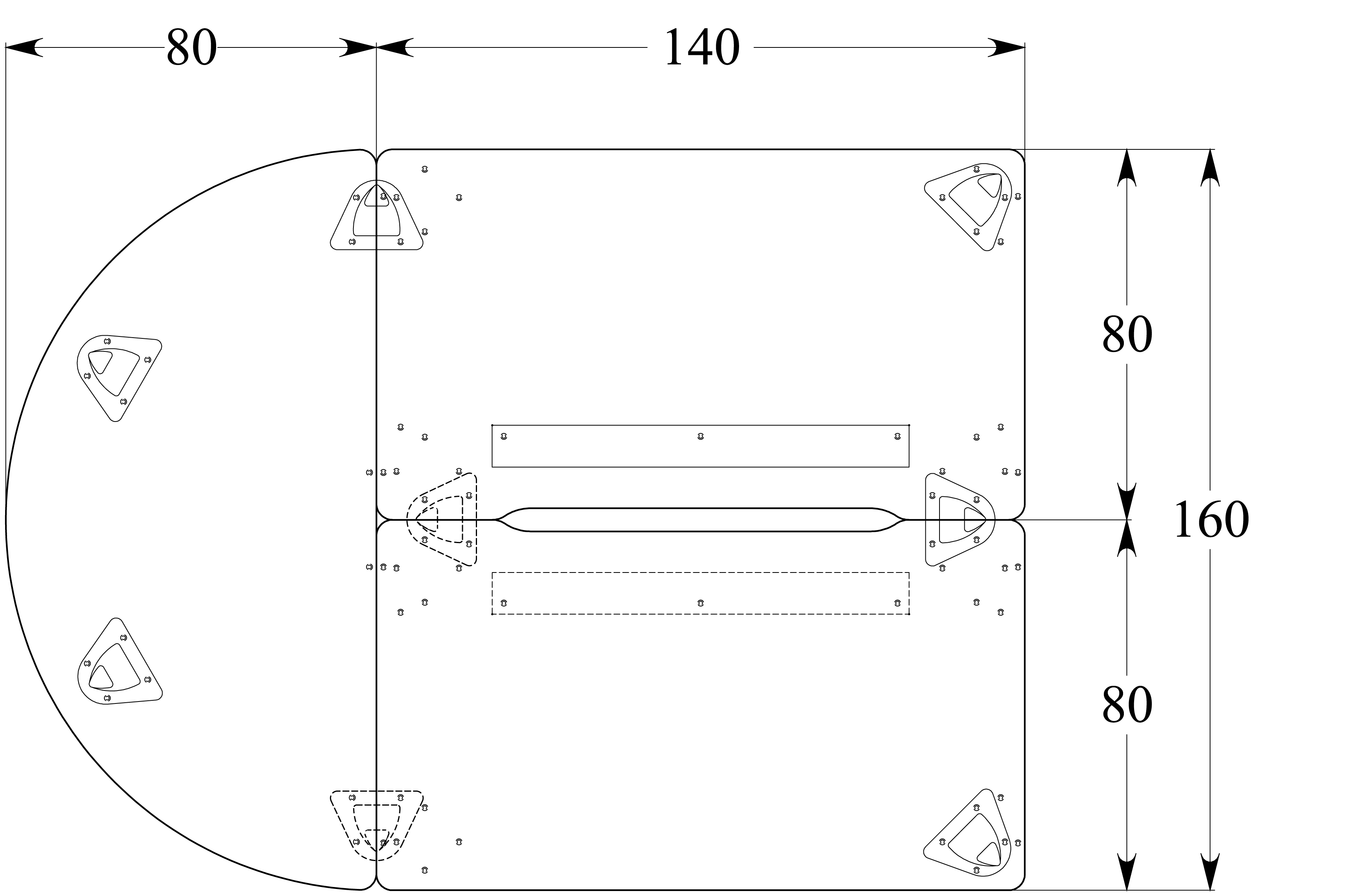 Ensemble 2 bureaux droits Evidence - l. 140 x pr. 80 cm + convivialité demi-lune latérale