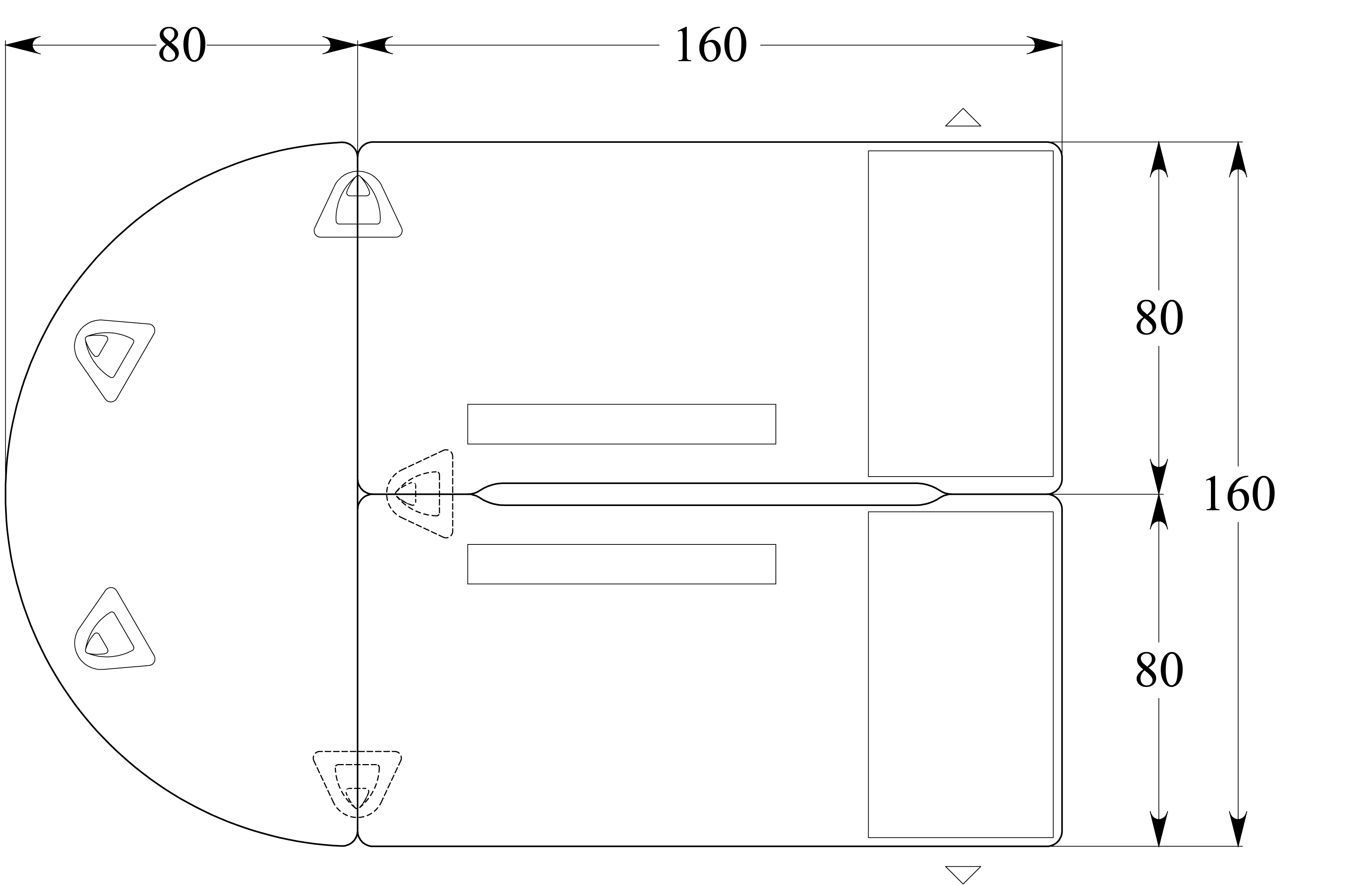 Ensemble 2 bureaux droits Evidence - l. 160 x pr. 80 cm + 2 caissons porteurs face à face + convivialité demi-lune
