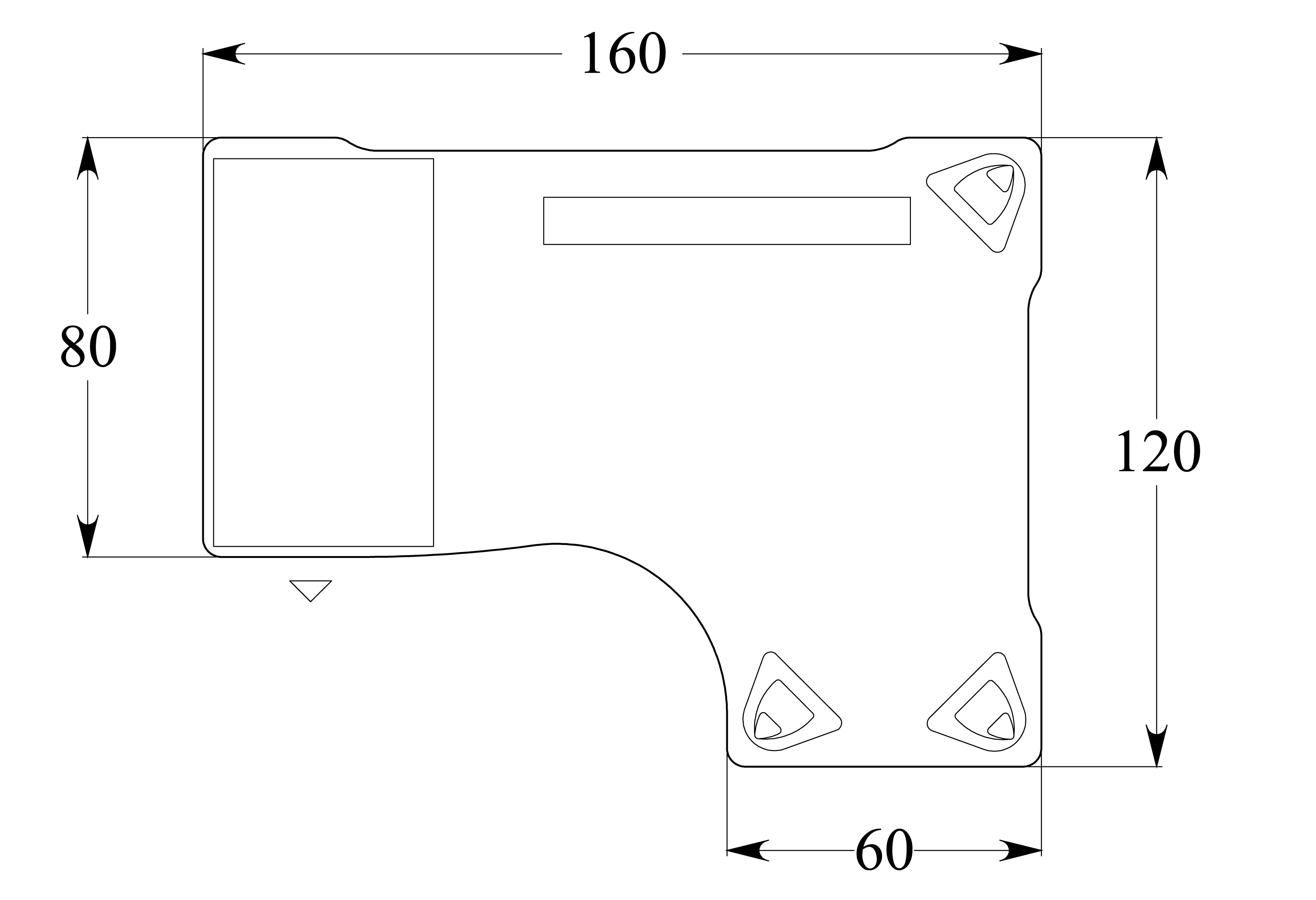 Bureau compact 90° asymétrique Evidence - l. 160 x l. 120 x pr. 80-60 cm + caisson porteur