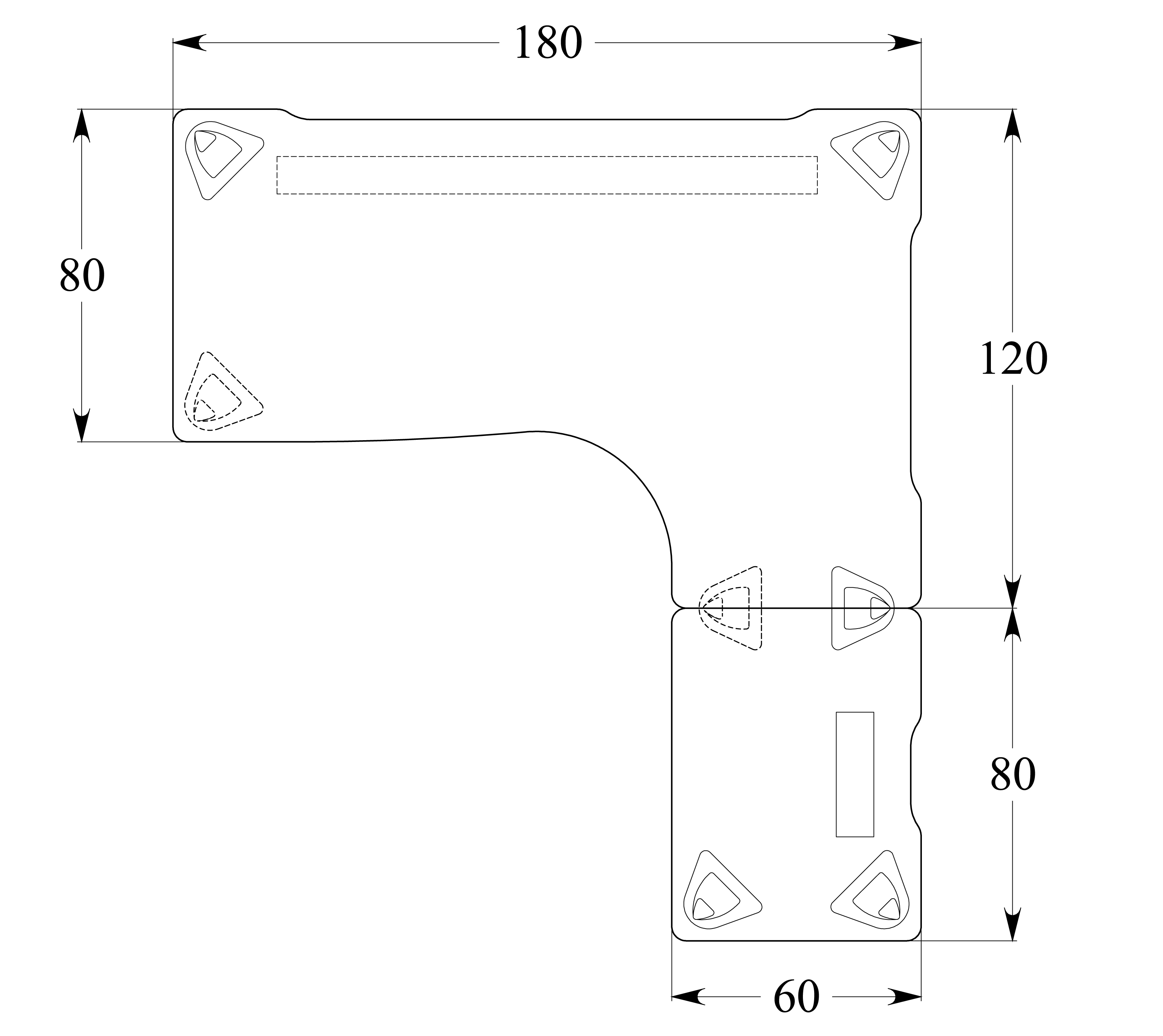 Bureau compact 90° asymétrique Evidence - l. 180 x l. 120 x pr. 80-60 cm + retour l. 80 x pr. 60 cm