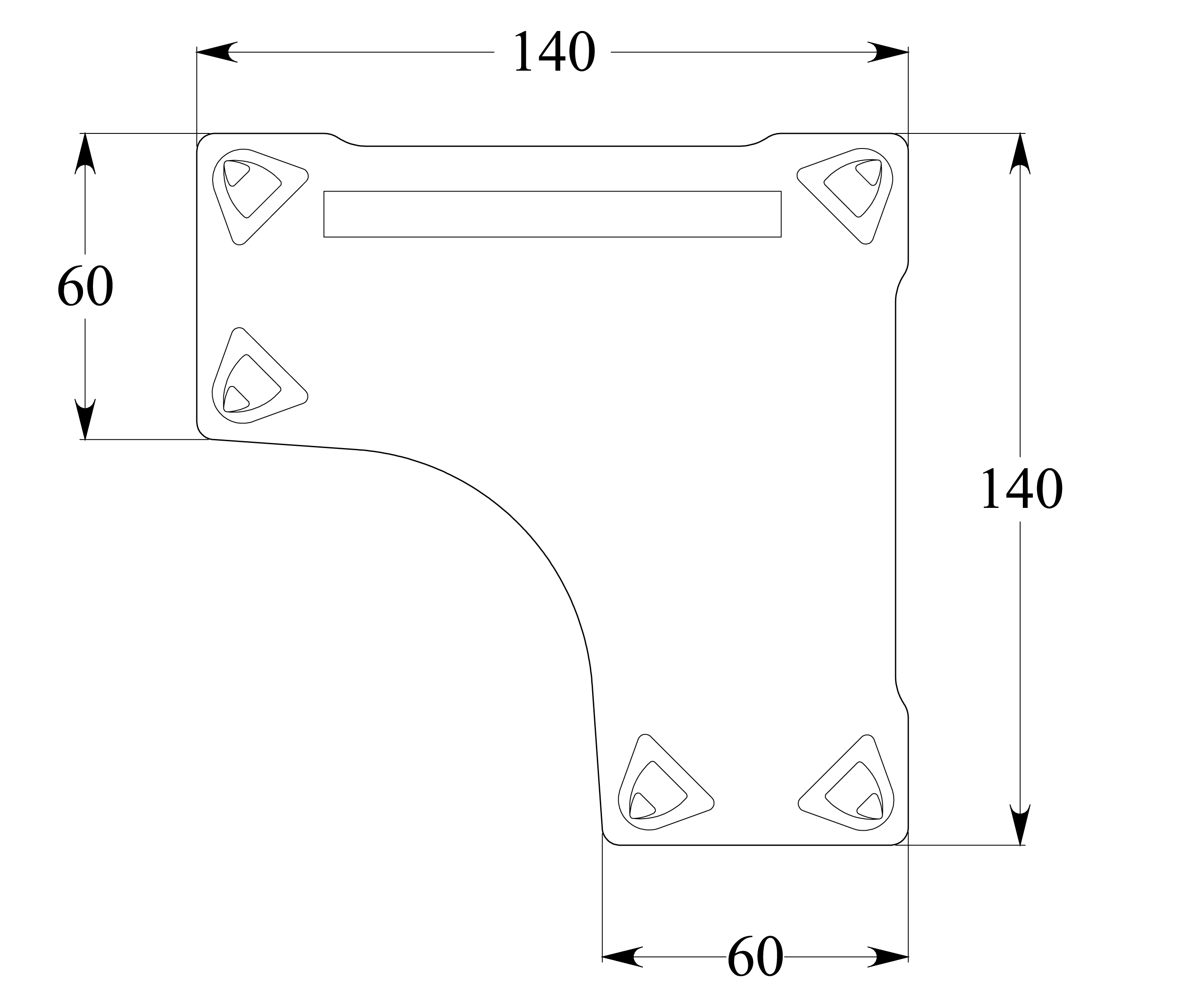 Bureau compact 90° symétrique Evidence - l. 140 x pr. 60 cm