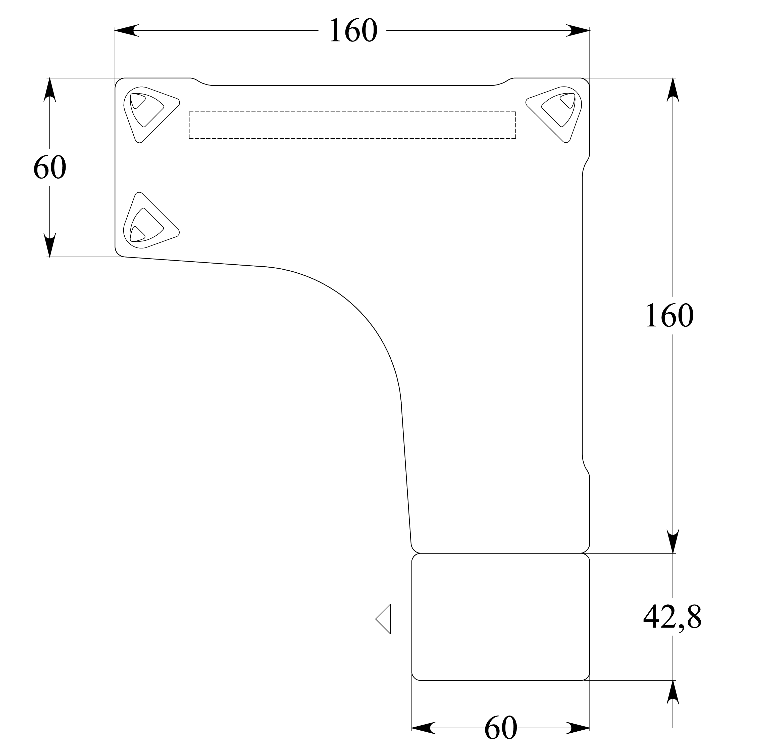 Bureau compact 90° symétrique Evidence - l. 160 x pr. 60 cm + caisson hauteur bureau