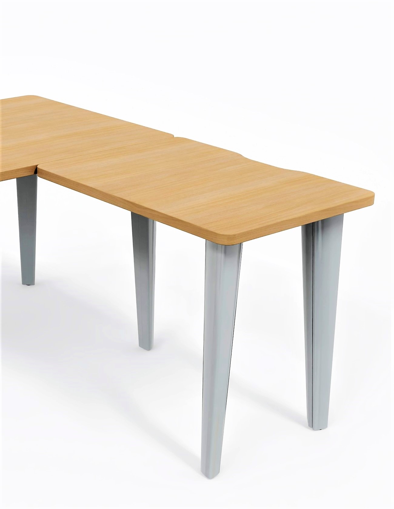 Retour pour bureau compact Evidence - l. 80 x pr. 60 cm - 2 pieds métalliques et 1 platine