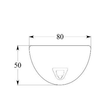 Convivialité demi-lune Evidence - l. 80 x pr. 50 cm - 1 pied métallique