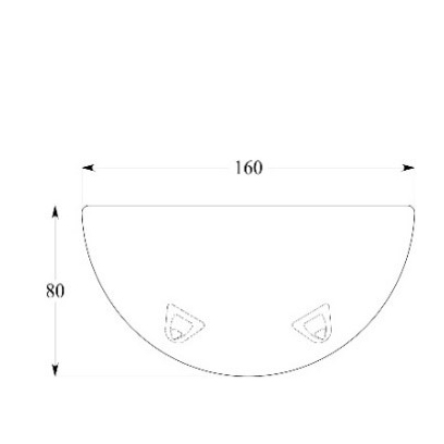 Convivialité demi-lune Evidence - l. 160 x pr. 80 cm - pour 2 bureaux pr. 80 cm - 2 pieds métalliques et 2 platines