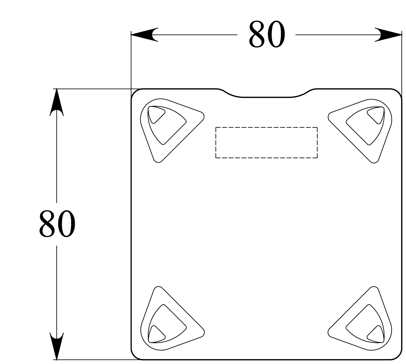 Bureau droit Evidence - l. 80 x pr. 80 cm - piétement réglable en hauteur