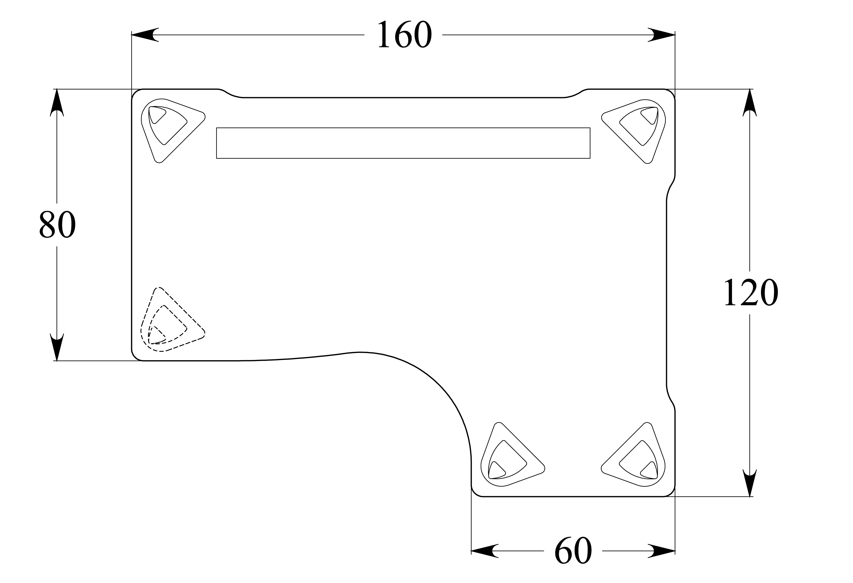 Bureau compact 90° asymétrique Evidence - l. 160 x l. 120 x pr. 80-60 cm - piétement réglable en hauteur