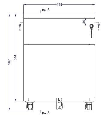 Caisson mobile métallique Evidence - 1 tiroir plat + 1 tiroir- dossiers suspendus