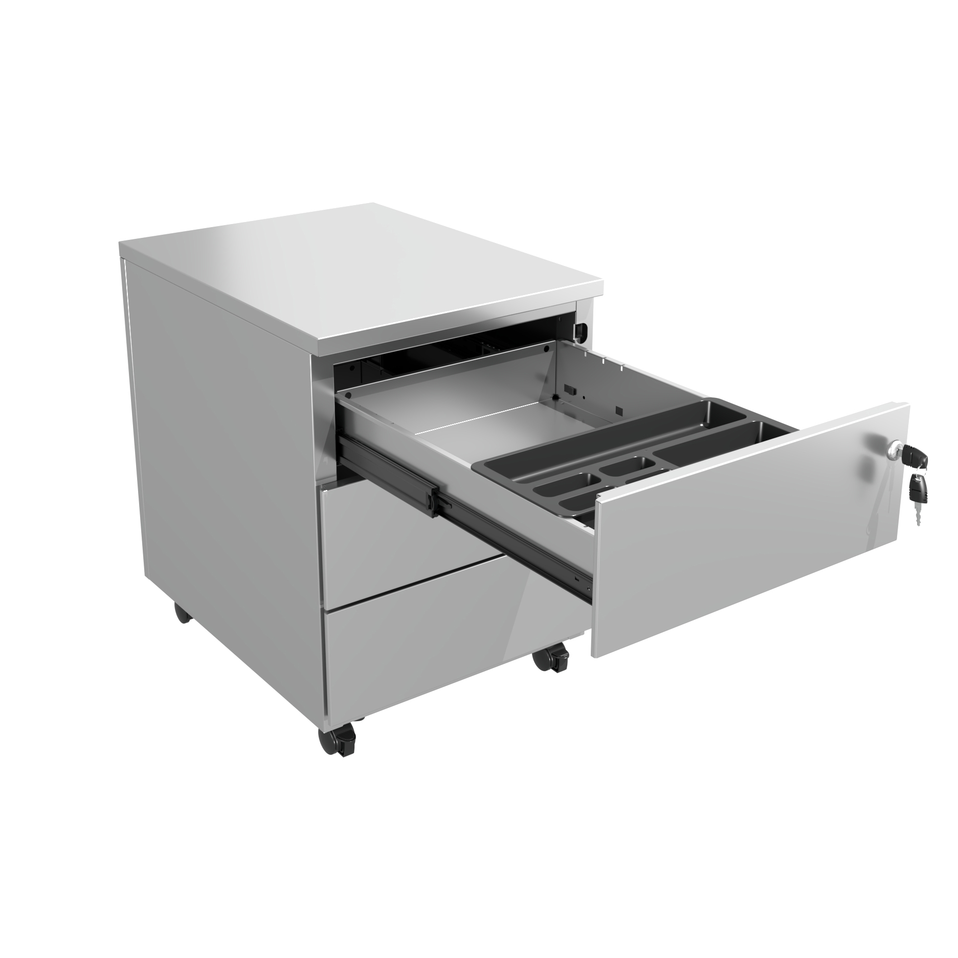 Caisson mobile métallique Evidence - 3 tiroirs plats