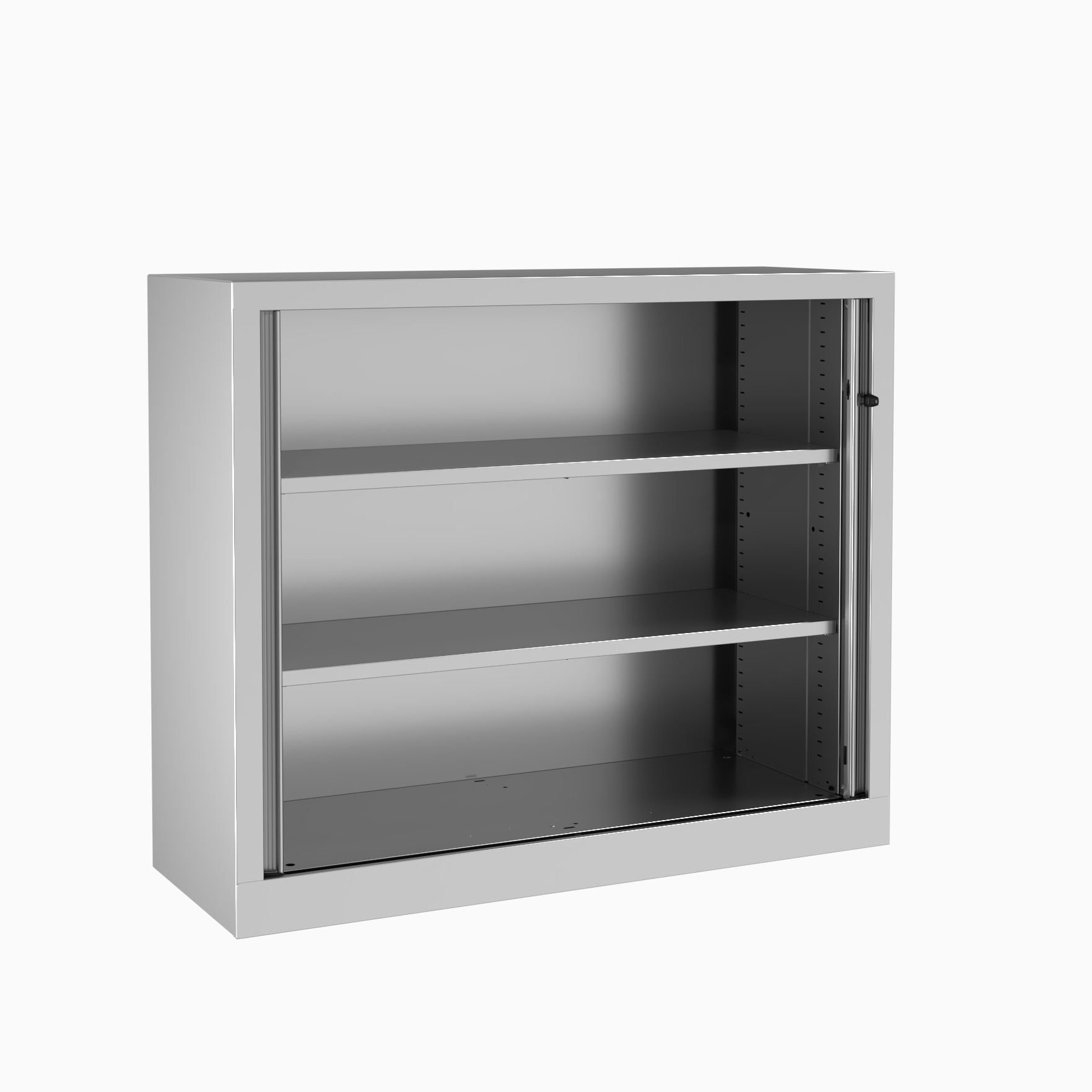 Armoire métallique Evidence - h. 100 x l. 120 cm - 2 tablettes - unicolore - fermeture rideaux