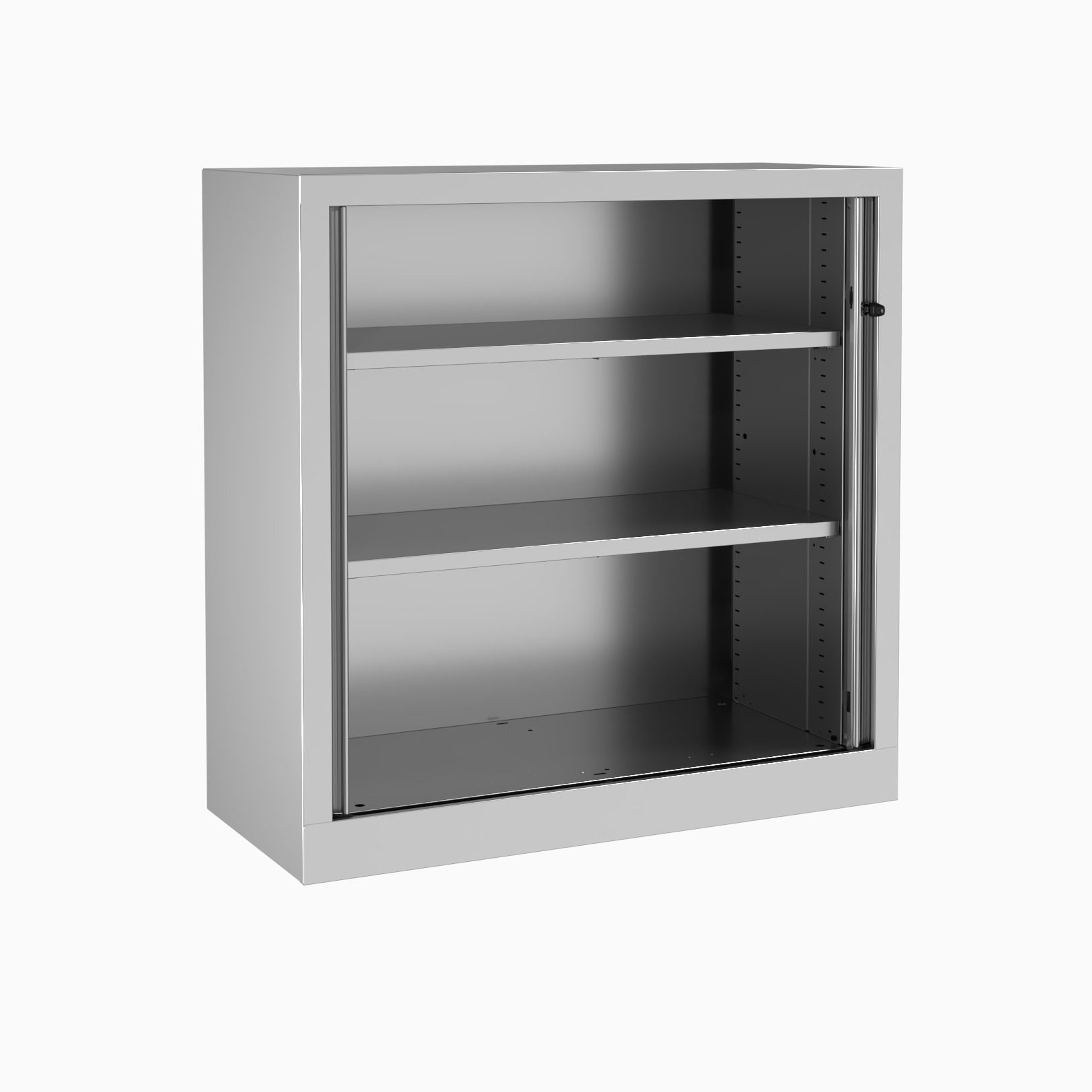 Armoire métallique Evidence - h. 100 x l. 100 cm - 2 tablettes - unicolore - fermeture rideaux