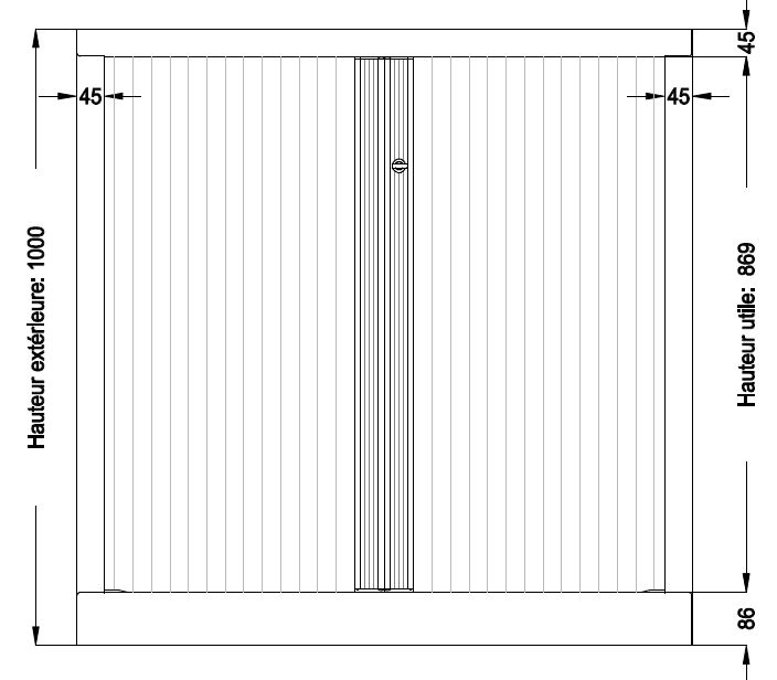 Armoire métallique Evidence - h. 100 x l. 100 cm - 2 tablettes - unicolore - fermeture rideaux