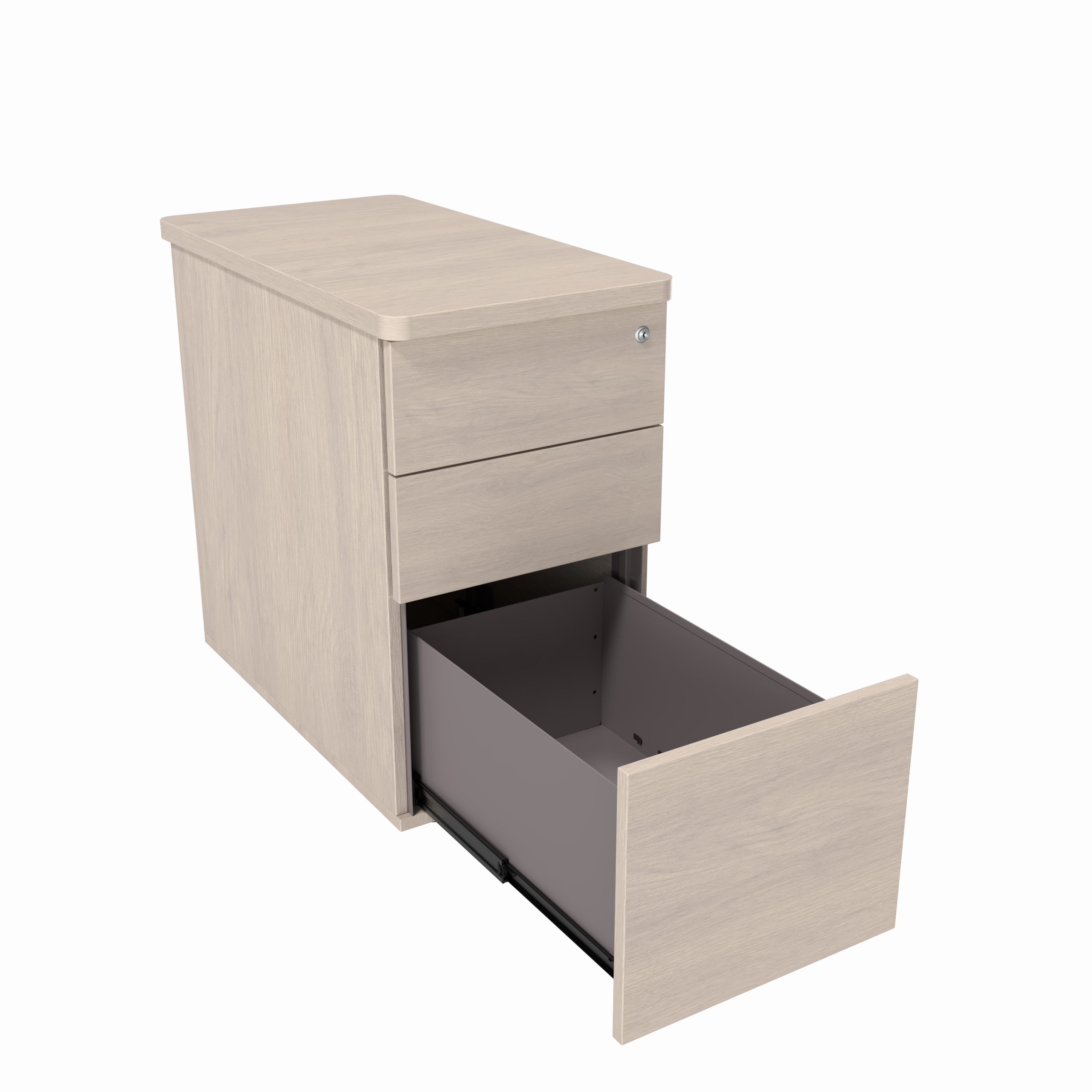 Caisson hauteur bureau mélaminé Evidence - 2 tiroirs plats + 1 tiroir dossiers suspendus - pr. 80 cm