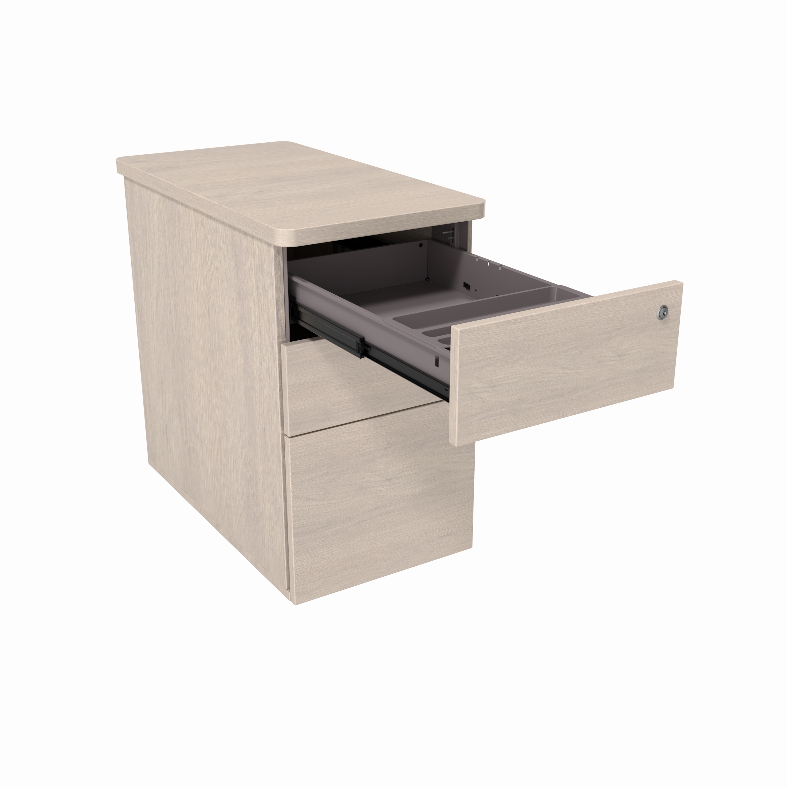 Caisson hauteur bureau mélaminé Evidence - 2 tiroirs plats + 1 tiroir dossiers suspendus - pr. 80 cm