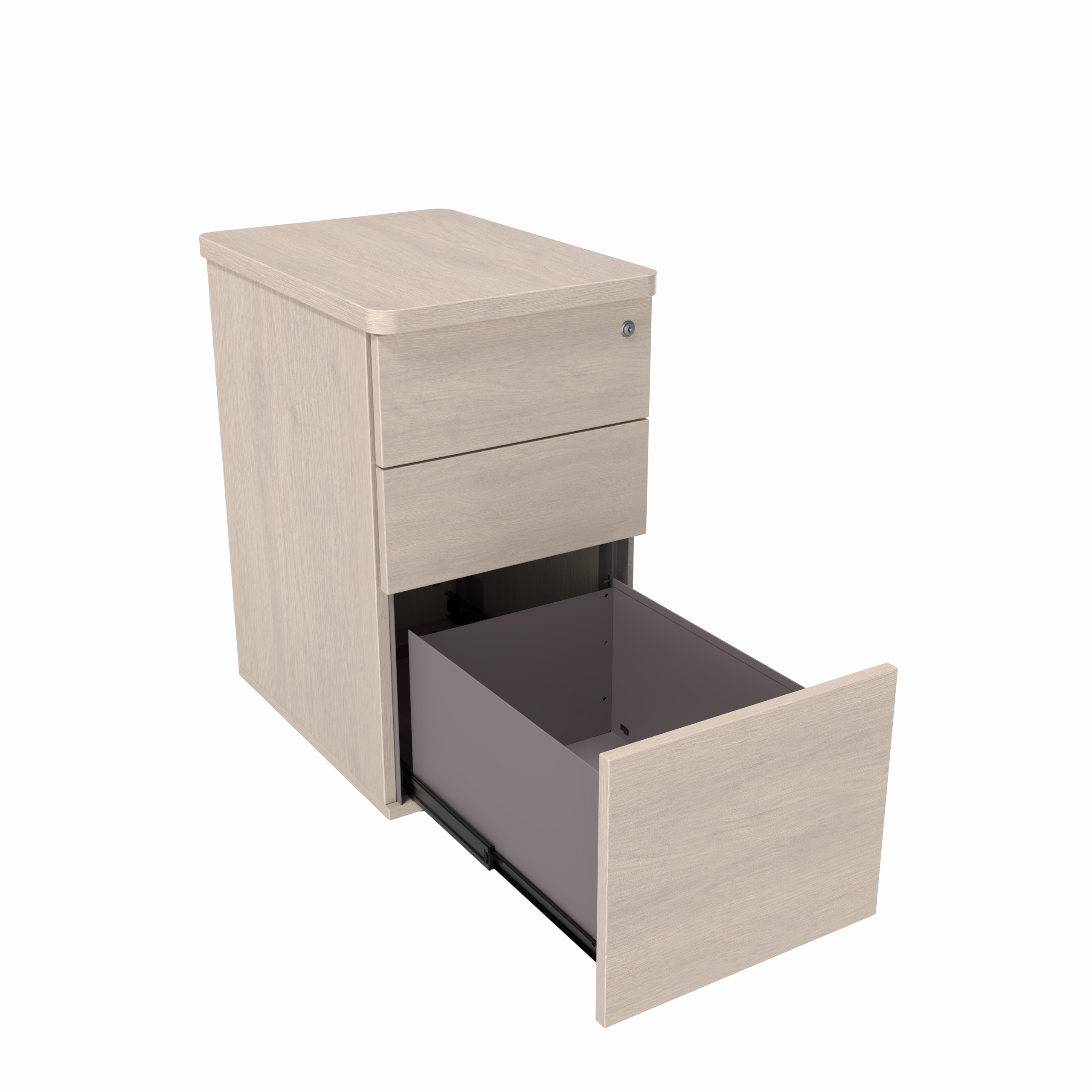 Caisson hauteur bureau mélaminé Evidence - 2 tiroirs plats + 1 tiroir dossiers suspendus - pr. 60 cm