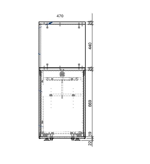 Caisson hauteur bureau mélaminé Evidence - 1 tiroir + niche - pr.80 cm