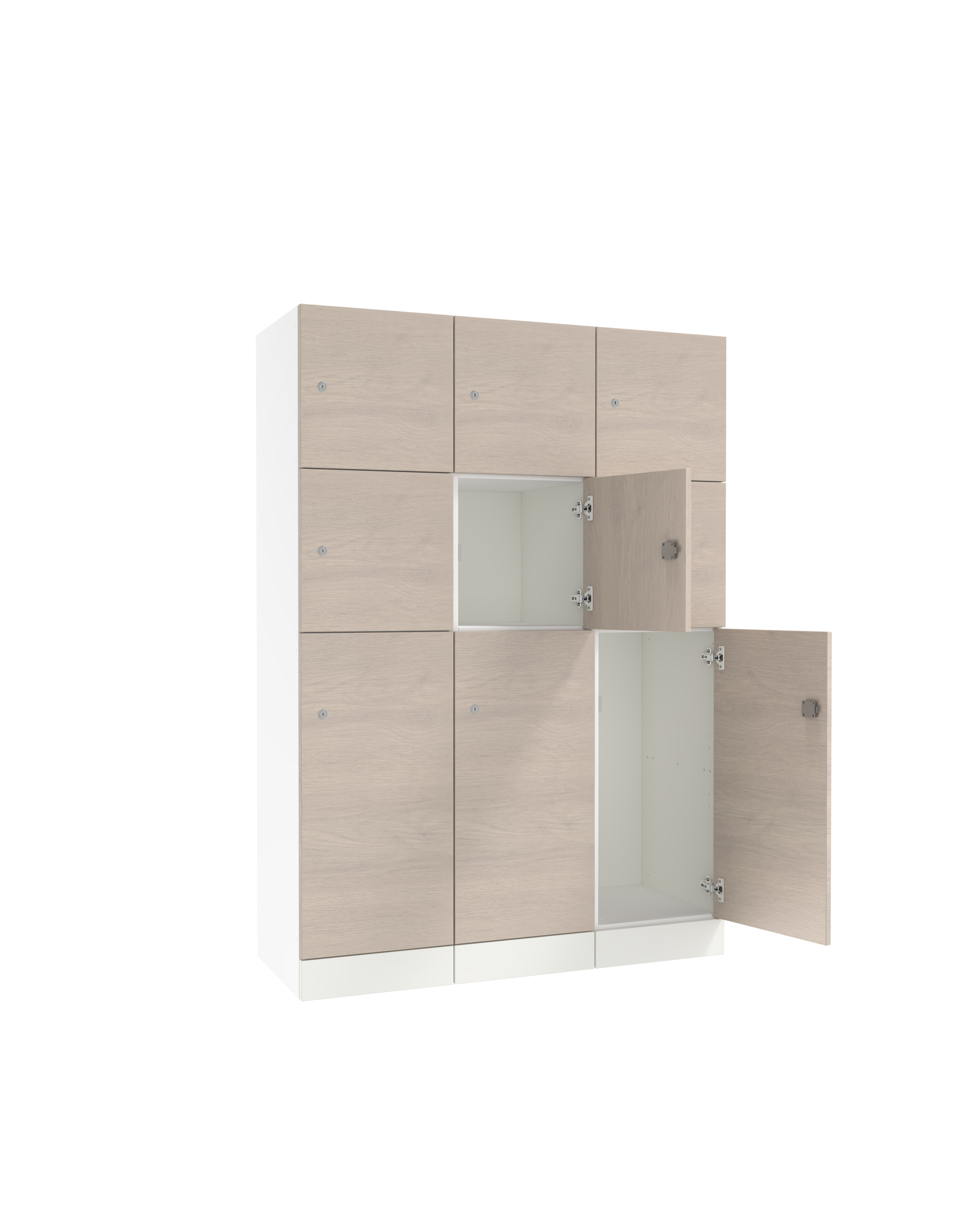 Meuble de rangement mélaminé Evidence - 9 casiers - fermeture à clé - clé passe partout non fournie