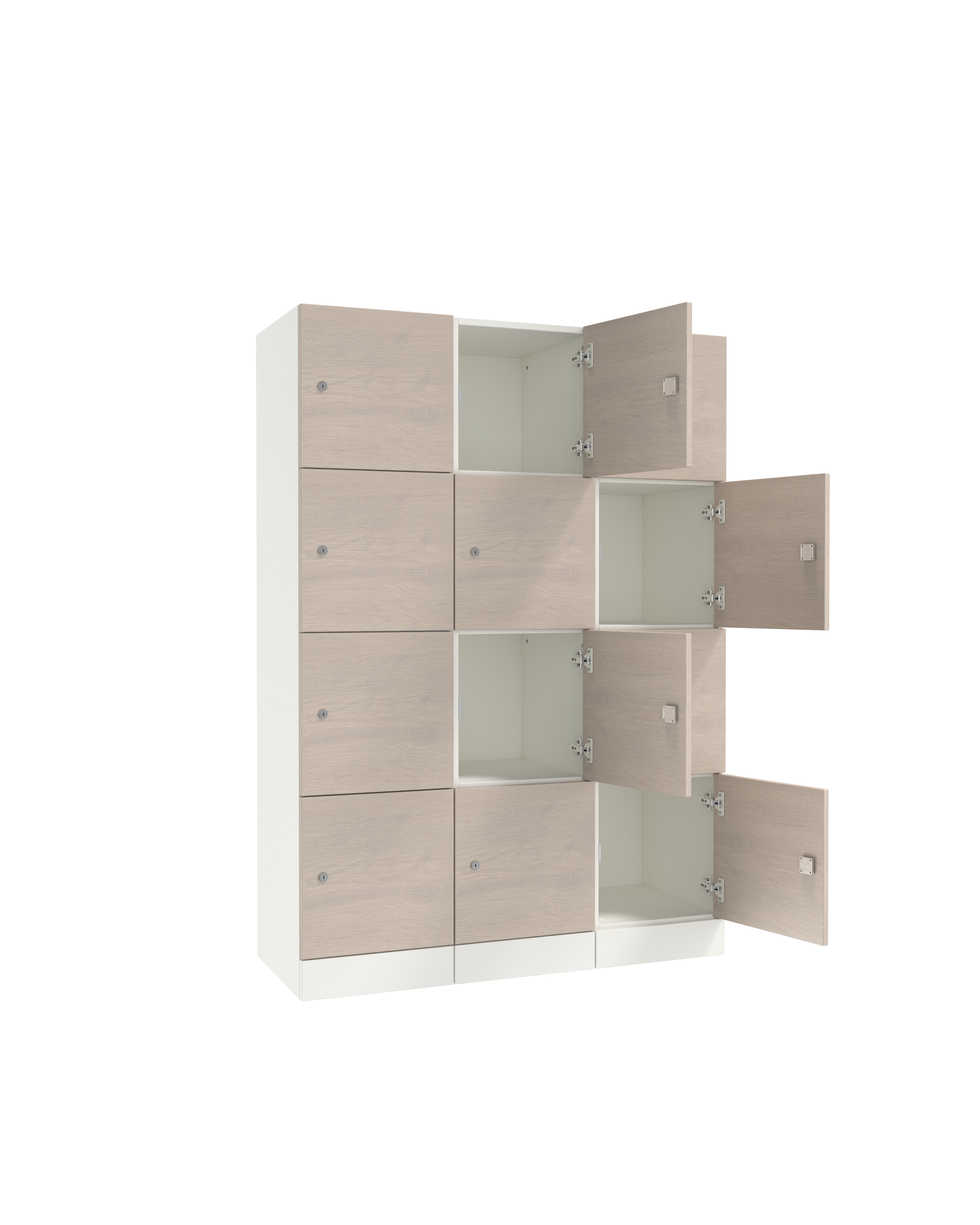 Meuble de rangement mélaminé Evidence - 12 casiers - fermeture à clé - clé passe partout non fournie