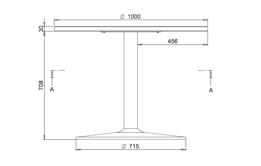 Table de réunion ronde 4 places Evidence - Ø 100 cm - piétement central