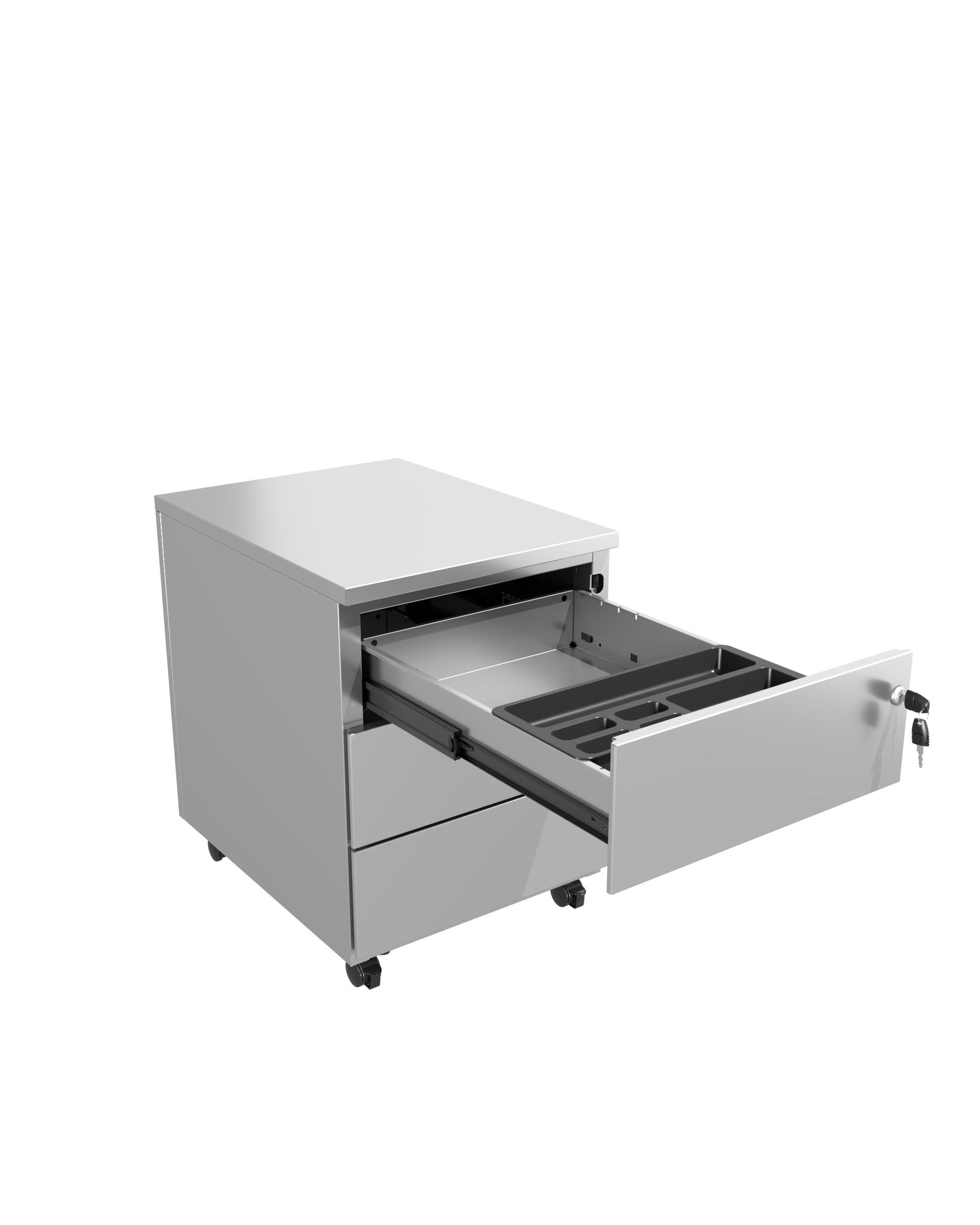 Caisson mobile métallique Evidence - 3 tiroirs plats - délai court