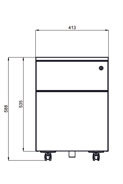 Caisson mobile mélaminé Evidence - 1 tiroir plat + 1 tiroir dossiers suspendus - délai court