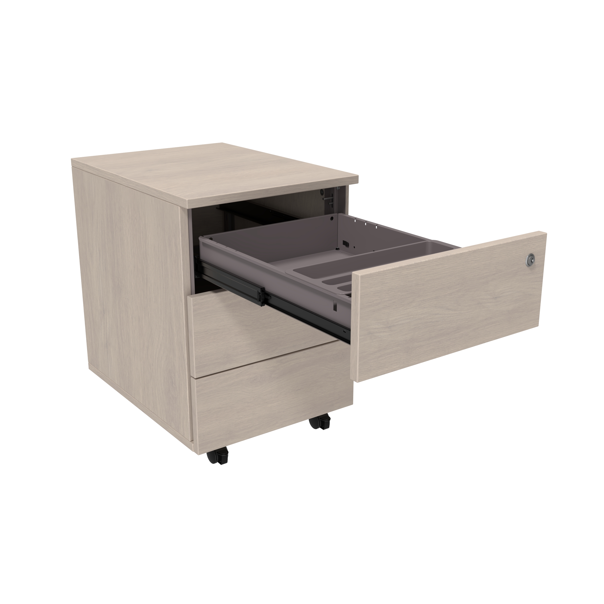 Caisson mobile mélaminé Evidence - 3 tiroirs plats délai court