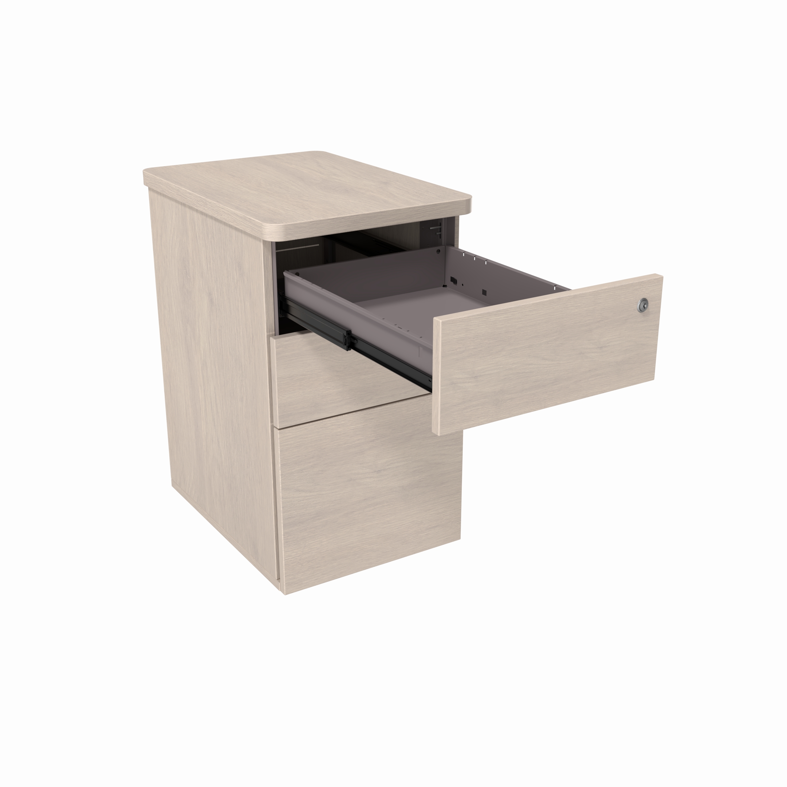 Caisson hauteur bureau mélaminé Evidence - 2 tiroirs plats + 1 tiroir dossiers suspendus - pr. 60 cm - délai court