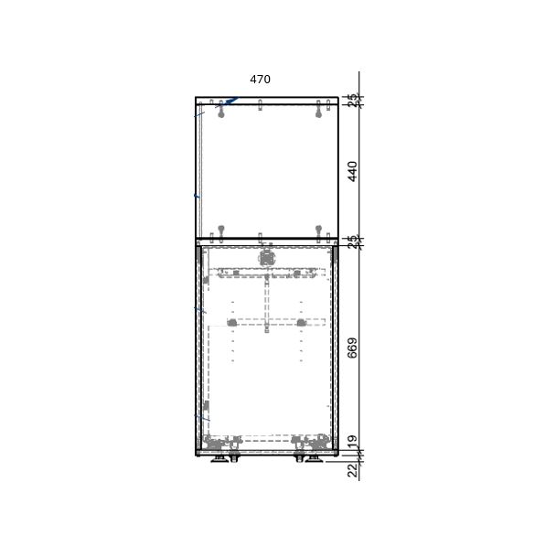 Caisson hauteur bureau mélaminé Evidence - 1 tiroir + niche - pr.80 cm - délai court