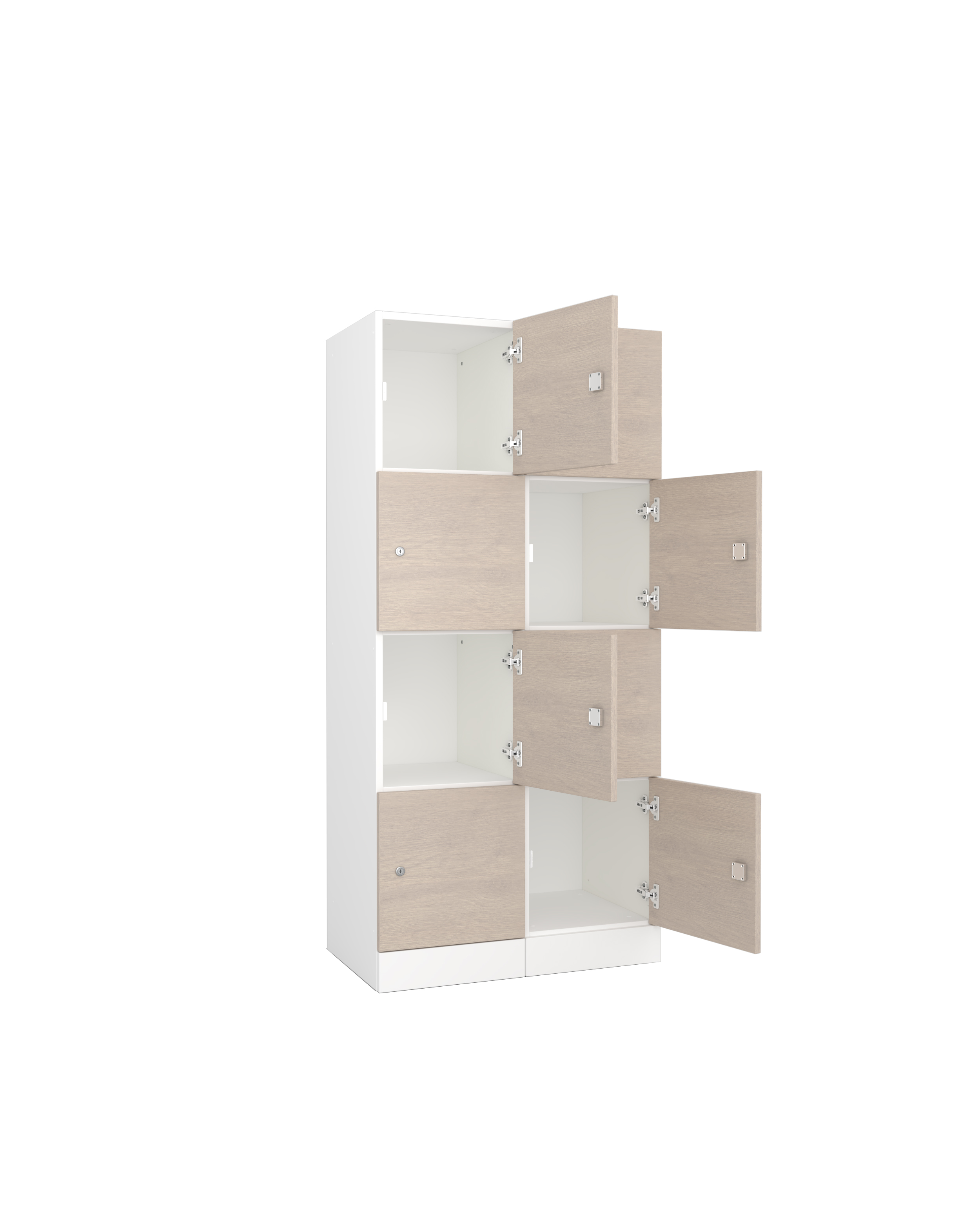 Meuble de rangement mélaminé Evidence - 8 casiers - fermeture à clé- délai court- clé passe partout non fournie