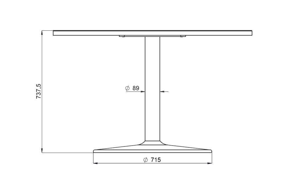 Table de réunion ronde 4 places Evidence - Ø 120 cm - piétement central - délai court