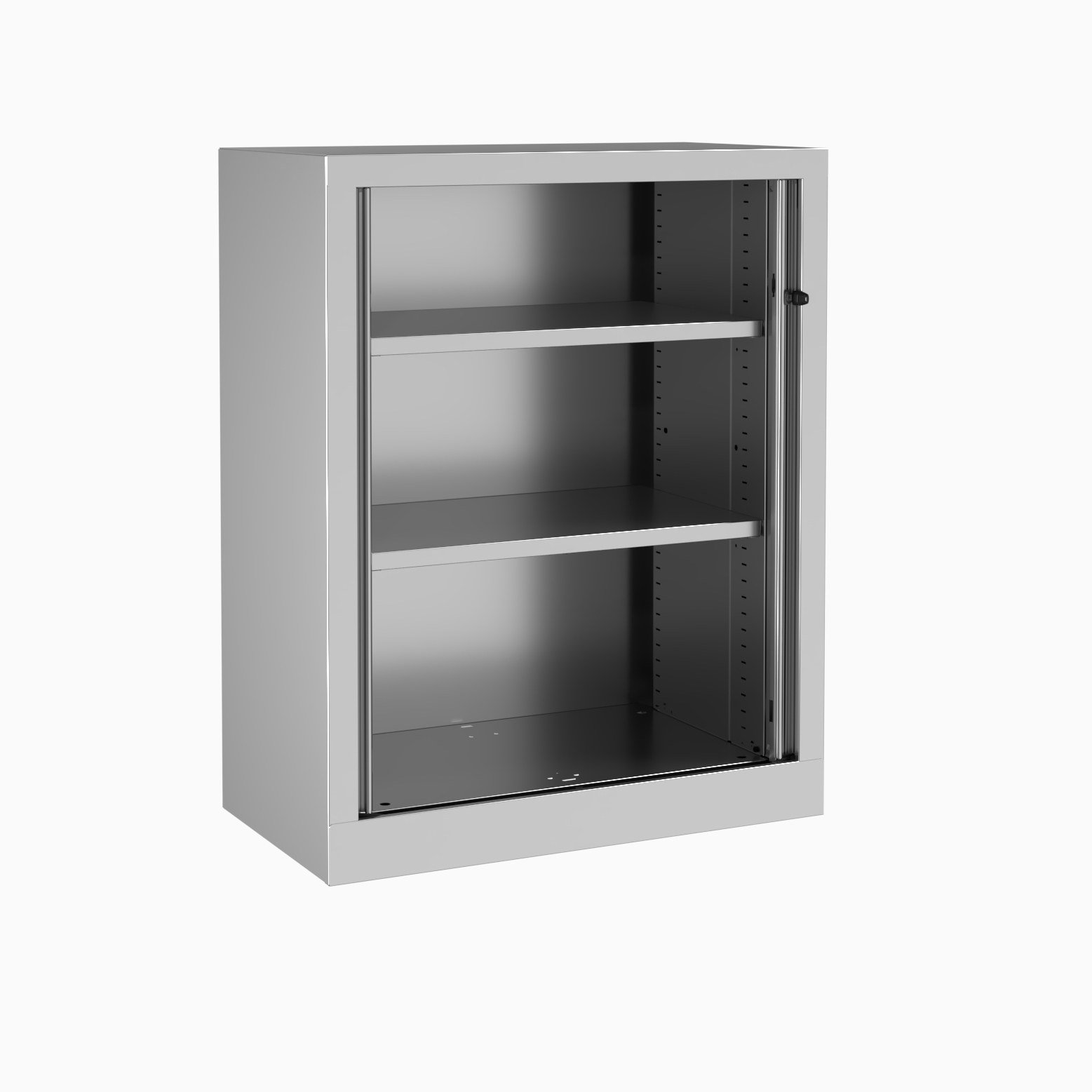 Armoire métallique Etic - h. 100 x l. 80 cm - 2 tablettes - unicolore - fermeture rideaux