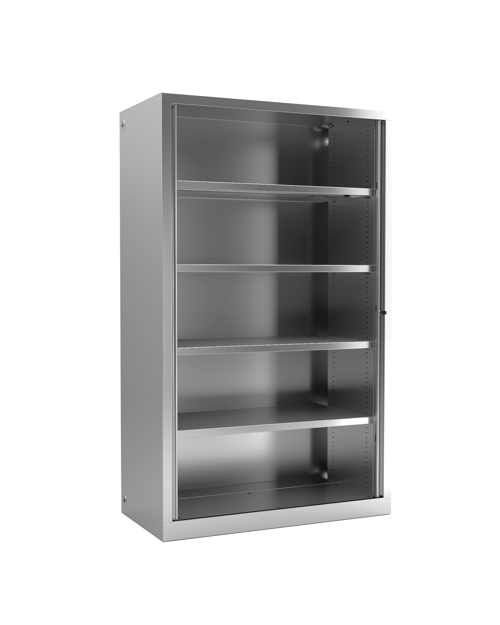 Armoire métallique grande profondeur Etic - h.198 x l.120 x pr.60 cm - 4 tablettes - décor bois - fermeture rideaux