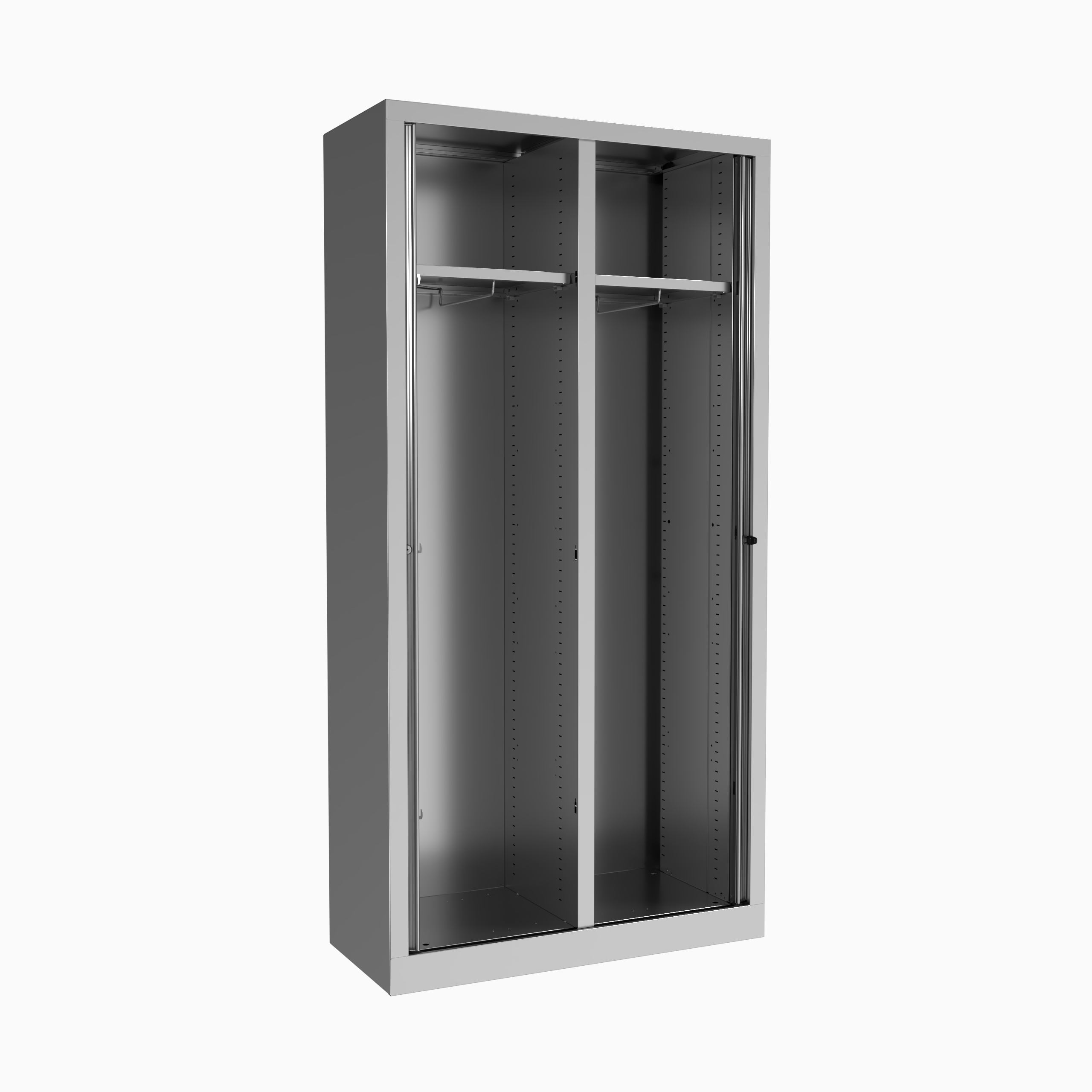 Vestiaire double métallique Etic - h. 198 x l. 100 cm - unicolore - fermeture rideaux - 2 serrures -